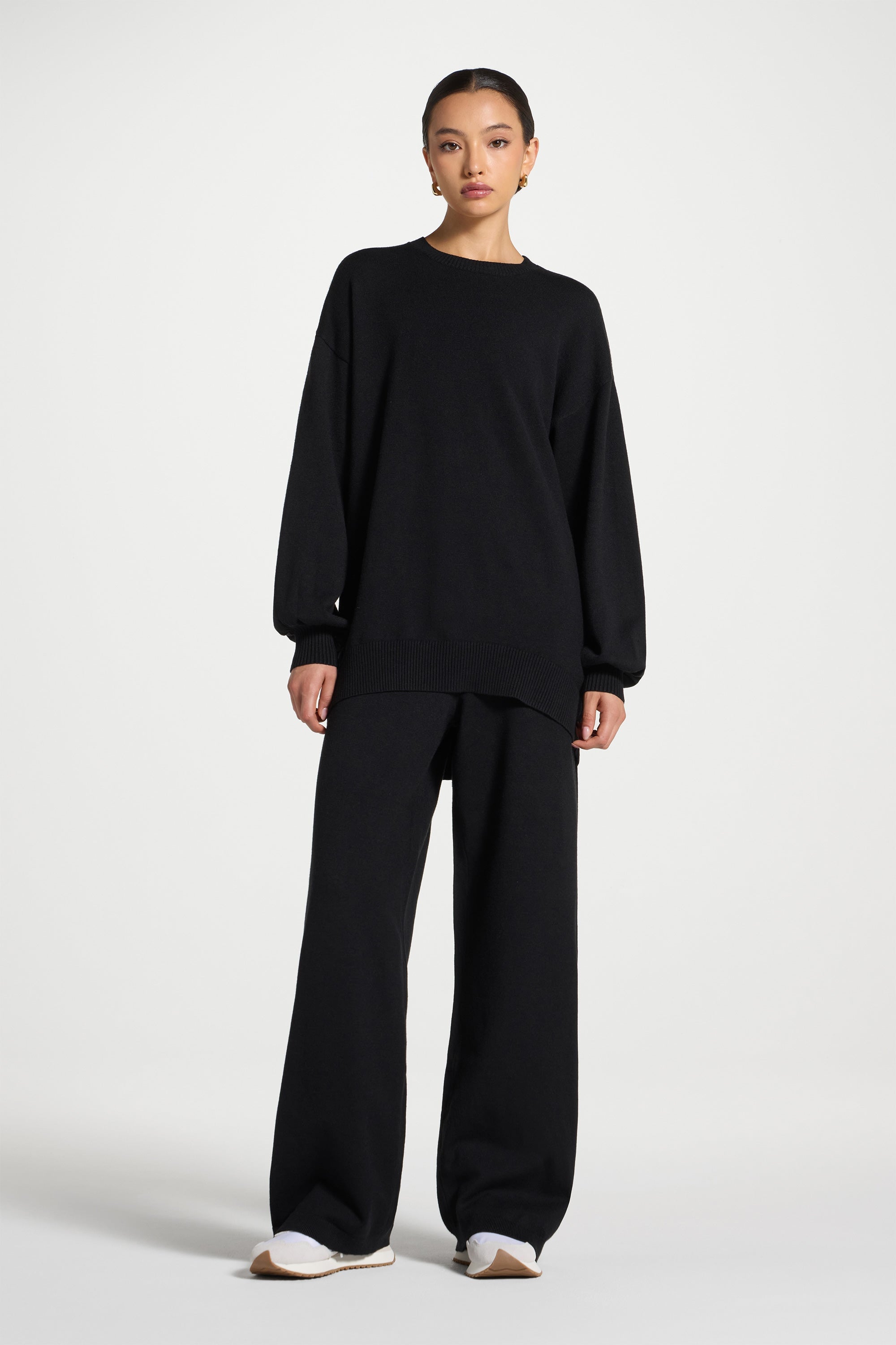 Knit Top & Pants Set - Black Abayas Veiled 