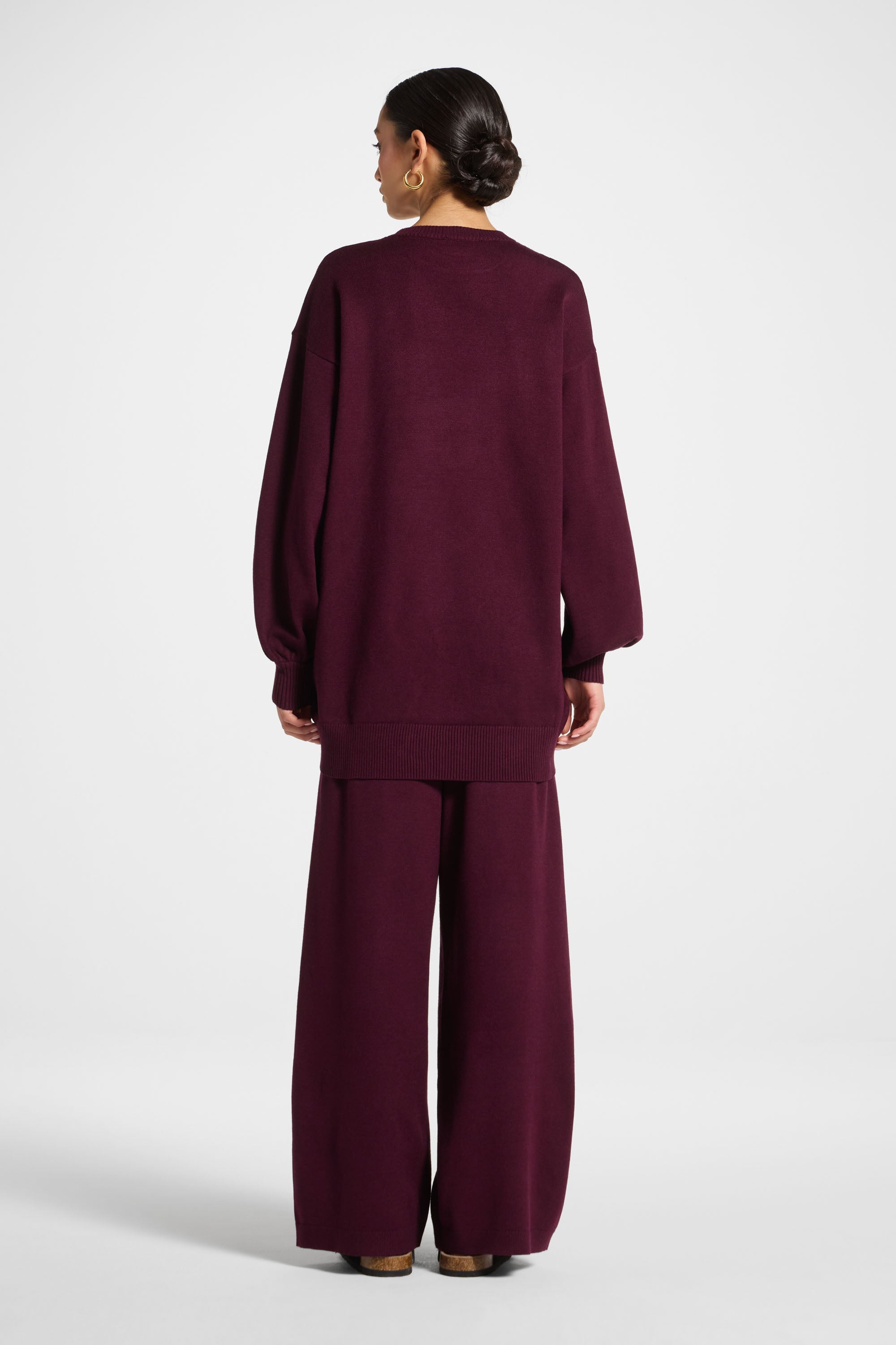 Knit Top & Pants Set - Spiced Plum Abayas Veiled 