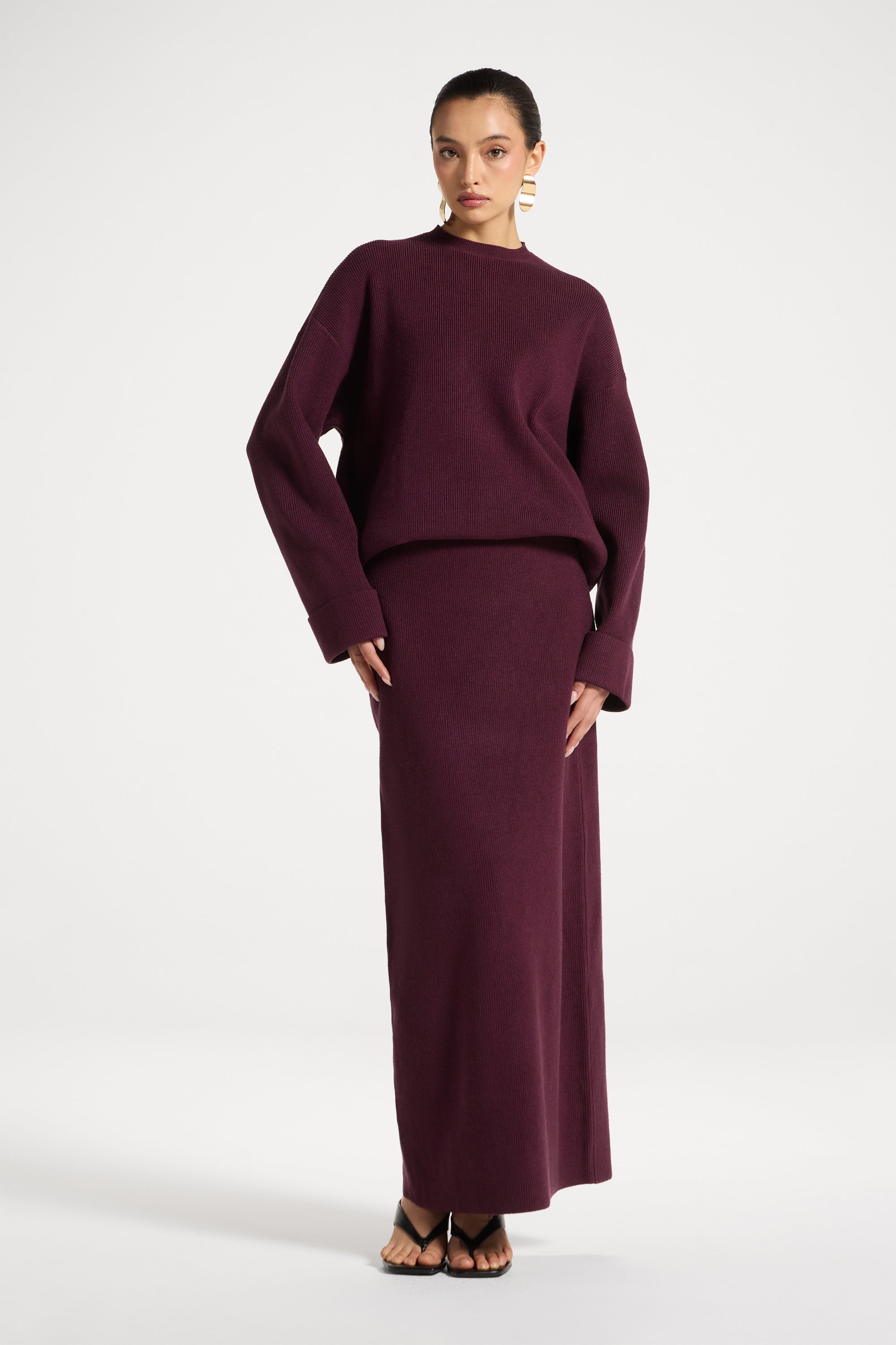 Knit Top & Skirt Set - Fig Abayas Veiled 