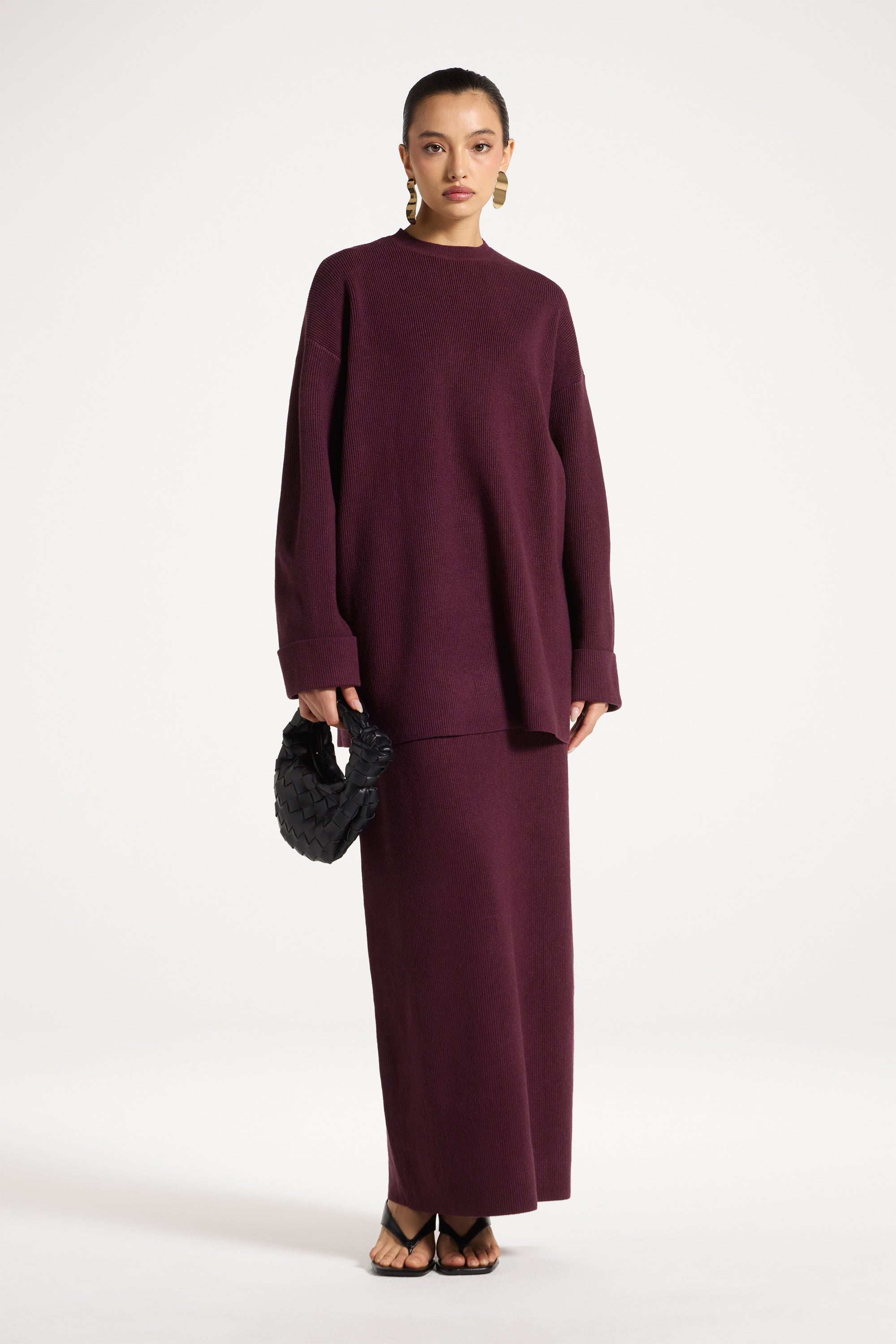 Knit Top & Skirt Set - Fig