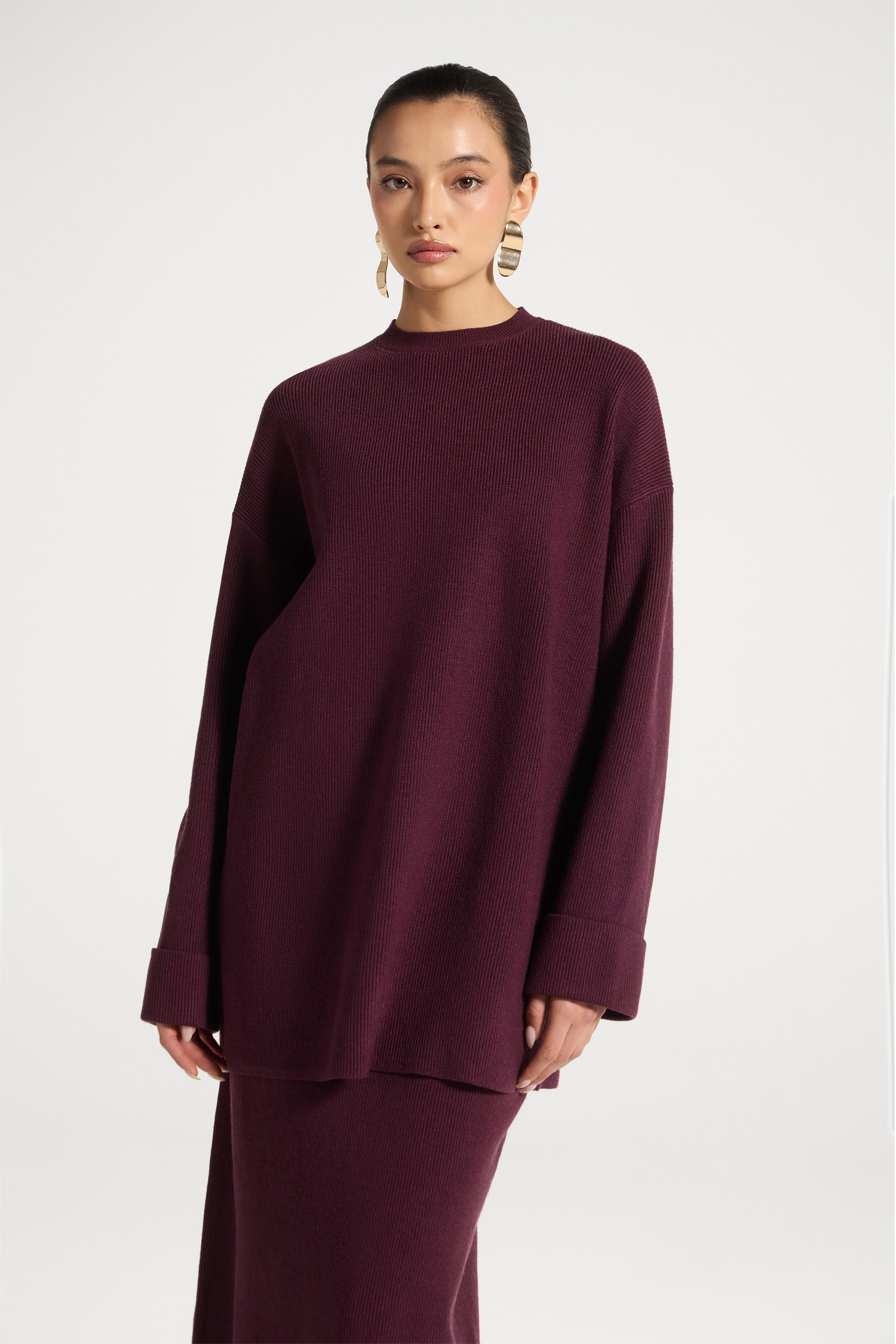 Knit Top & Skirt Set - Fig Abayas Veiled 