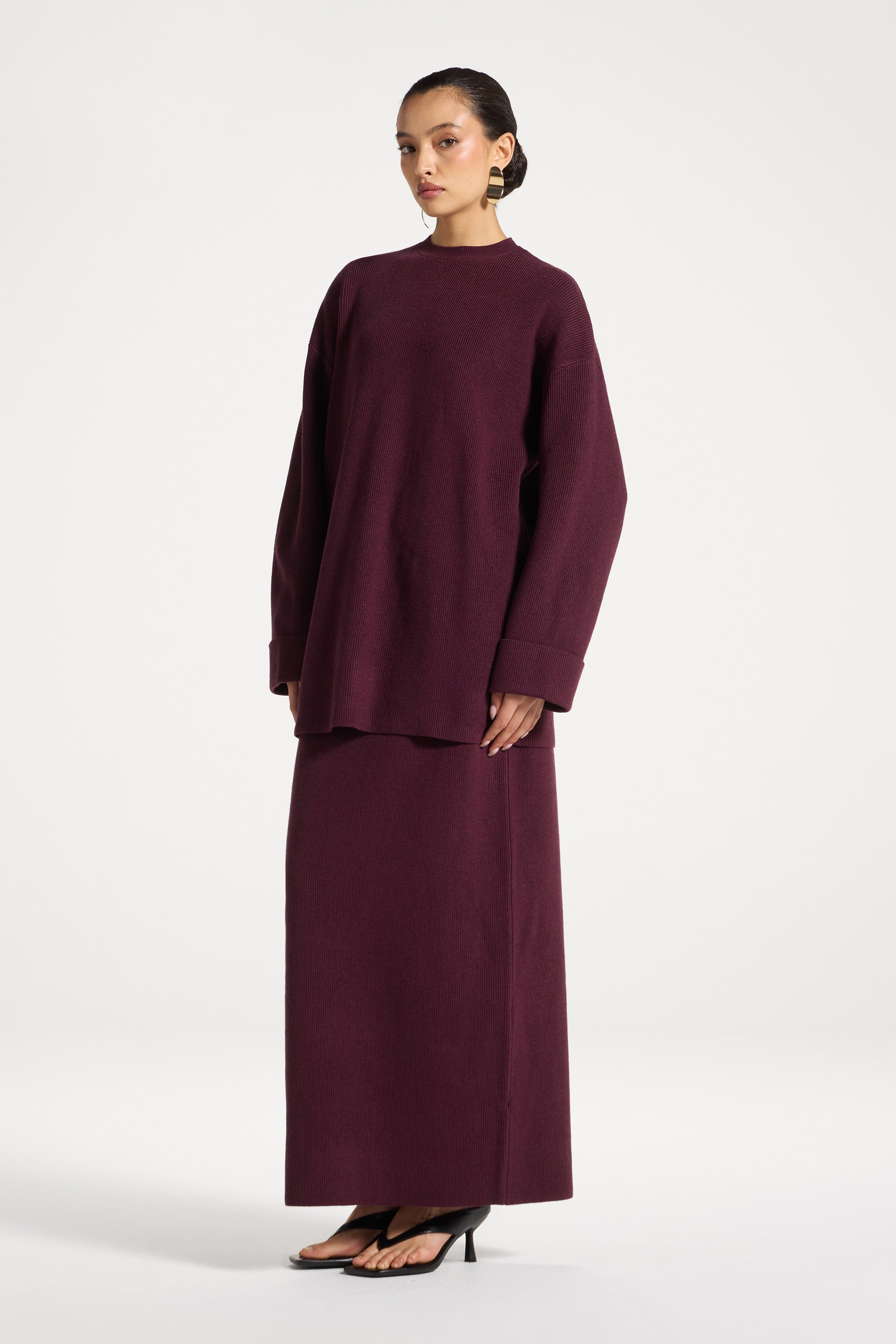 Knit Top & Skirt Set - Fig Abayas Veiled 