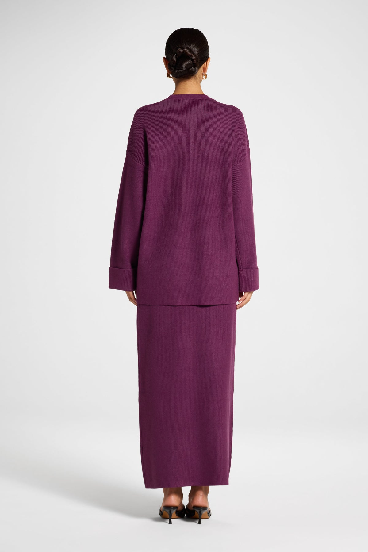 Knit Top & Skirt Set - Plum Veiled 