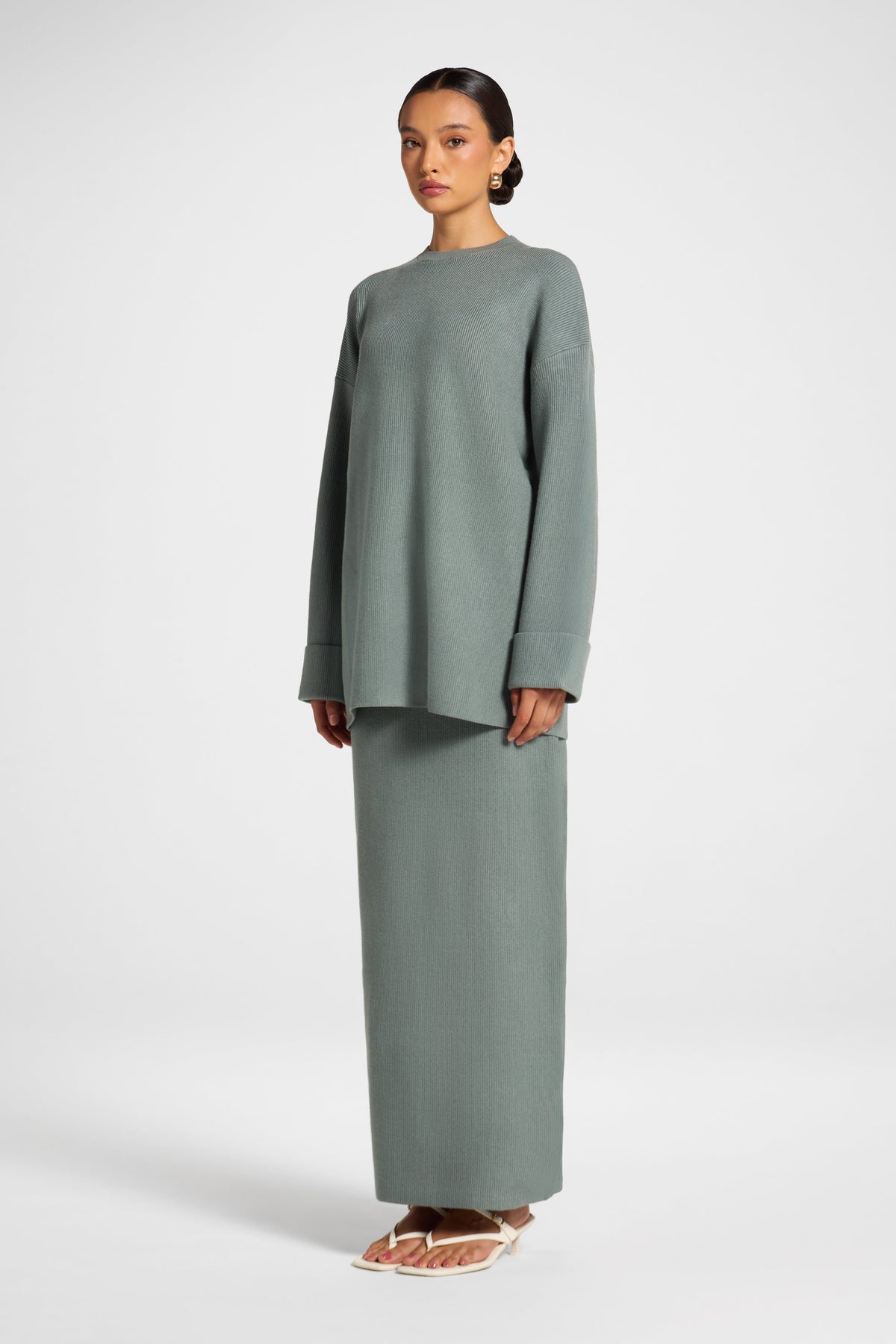 Knit Top & Skirt Set - Sea Cloud Veiled 