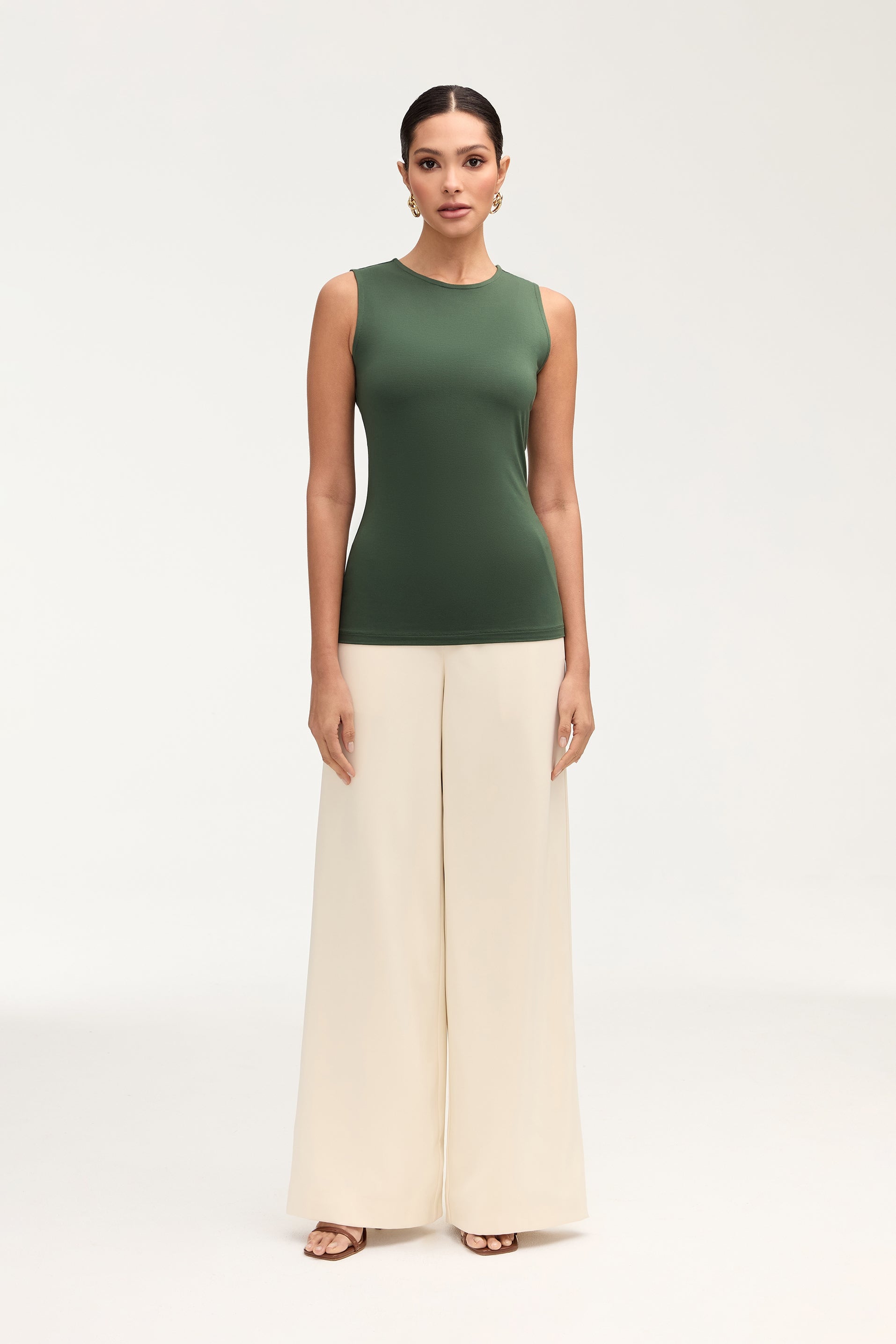 Labina Jersey Two Piece Tie Front Top - Cilantro Clothing Veiled 