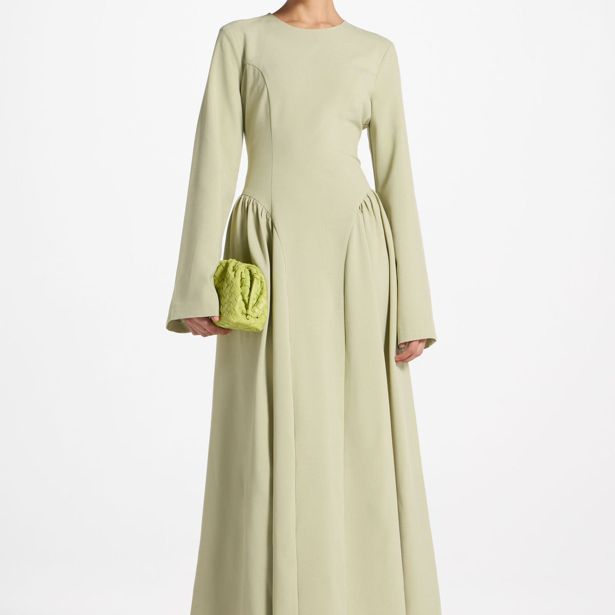 pistachio maxi dress Lace Up Back Maxi Dress - Pistachio