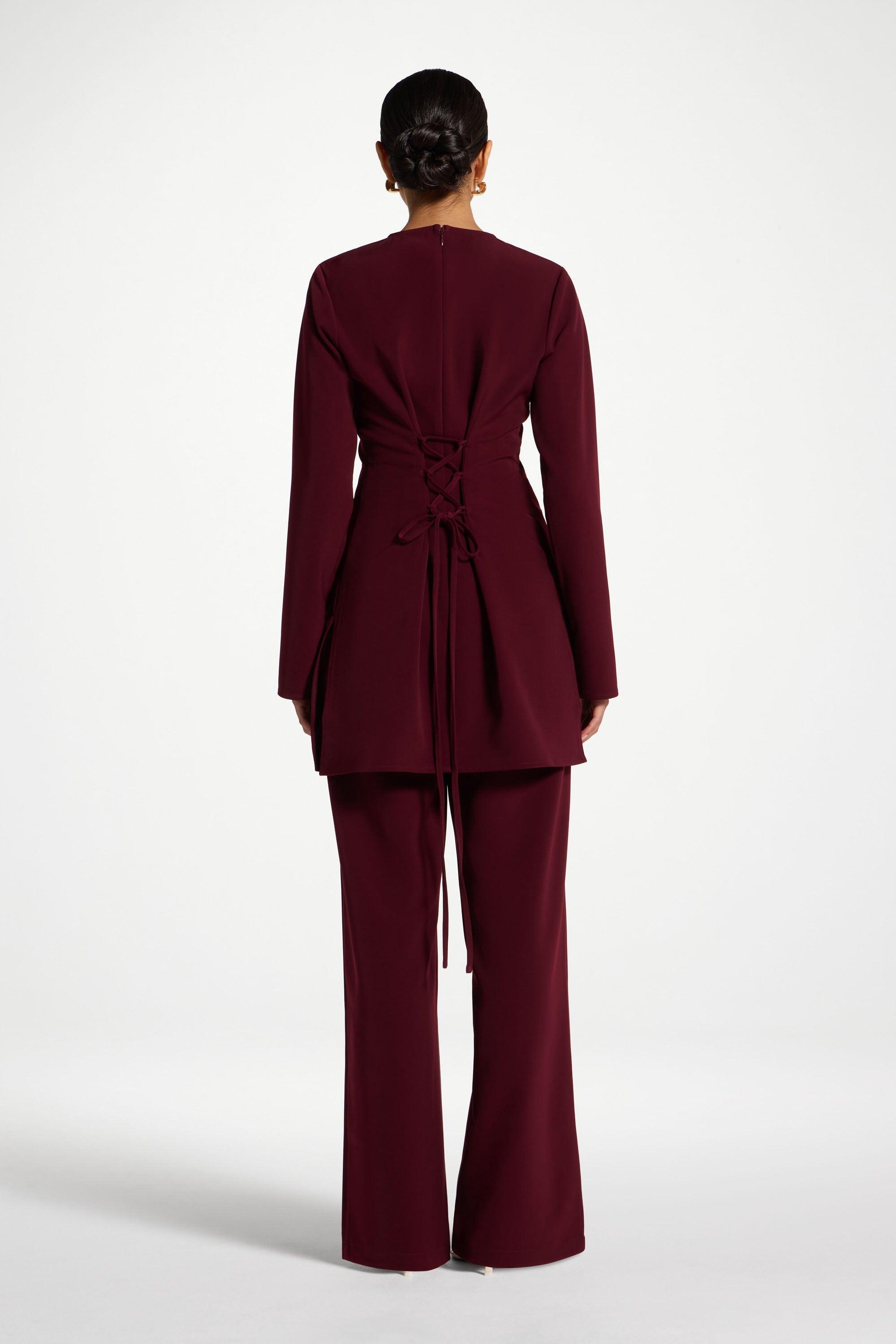 Lace Up Back Top - Fig Abayas Veiled 
