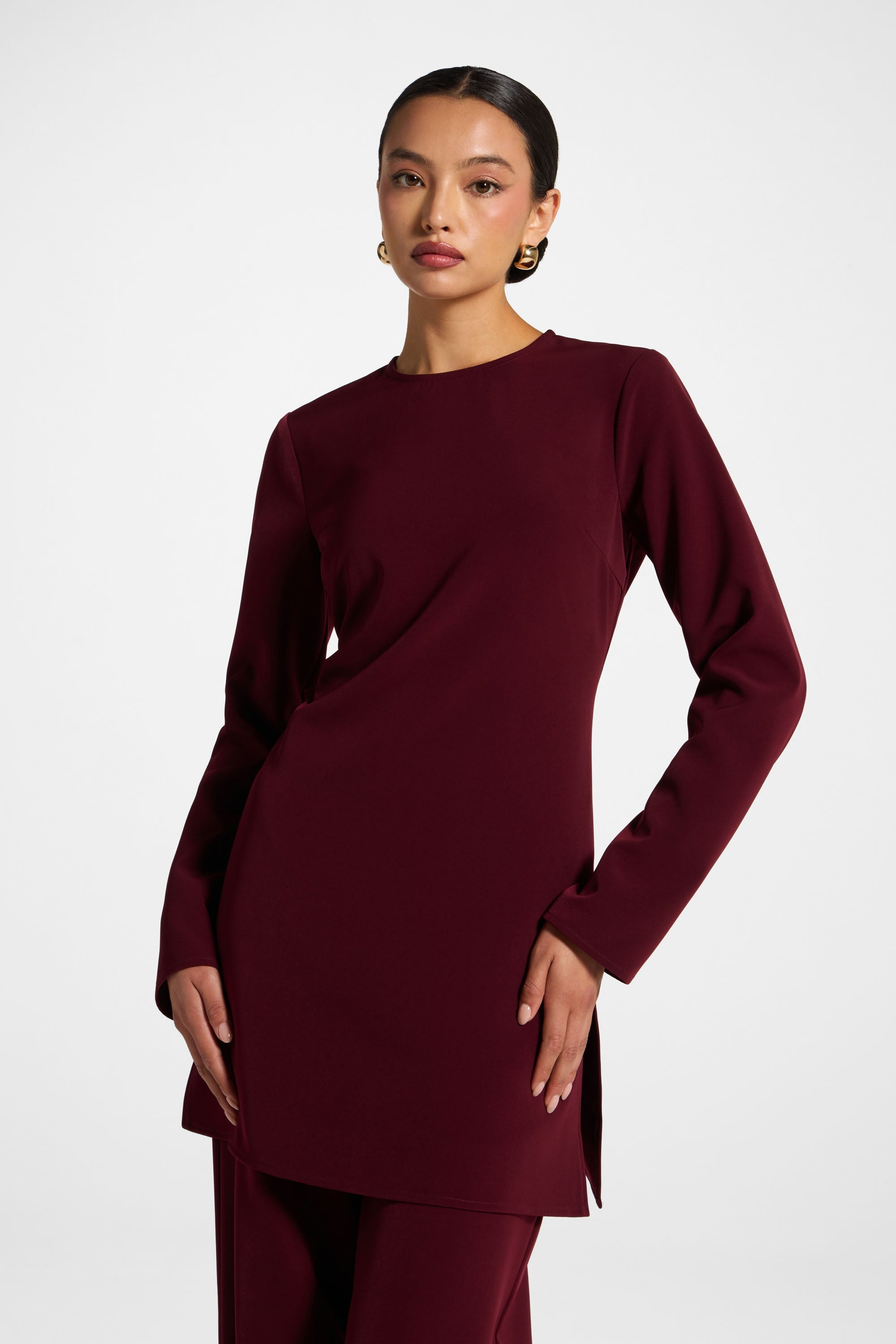 Lace Up Back Top - Fig Abayas Veiled 
