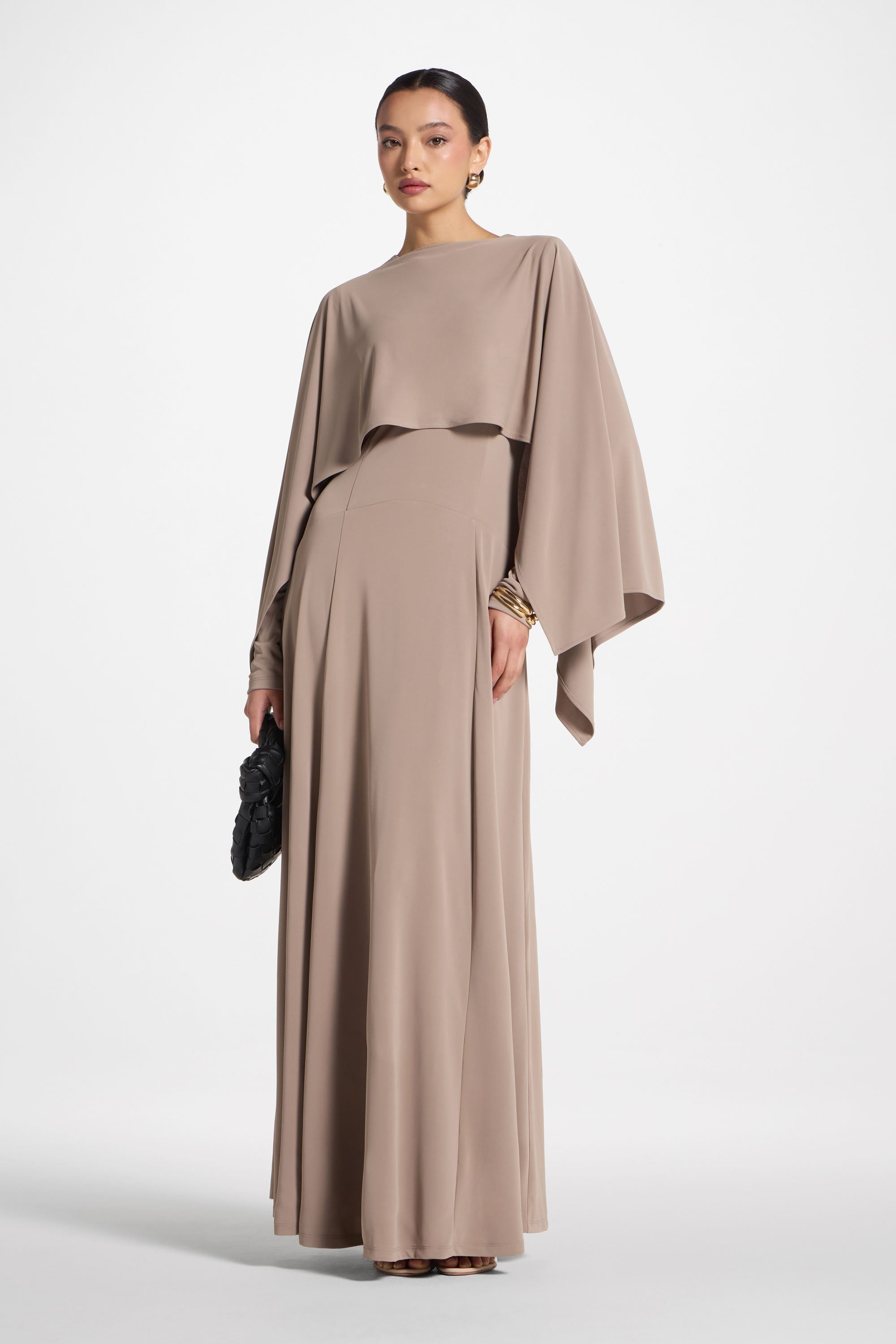 Lana Cape Maxi Dress - Moonrock Abayas Veiled 