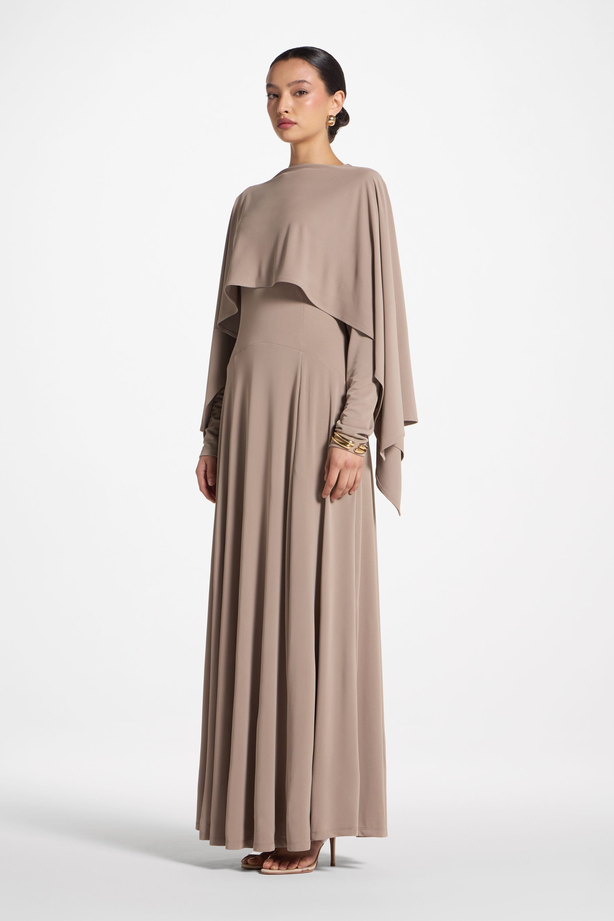Lana Cape Maxi Dress - Moonrock Abayas Veiled 