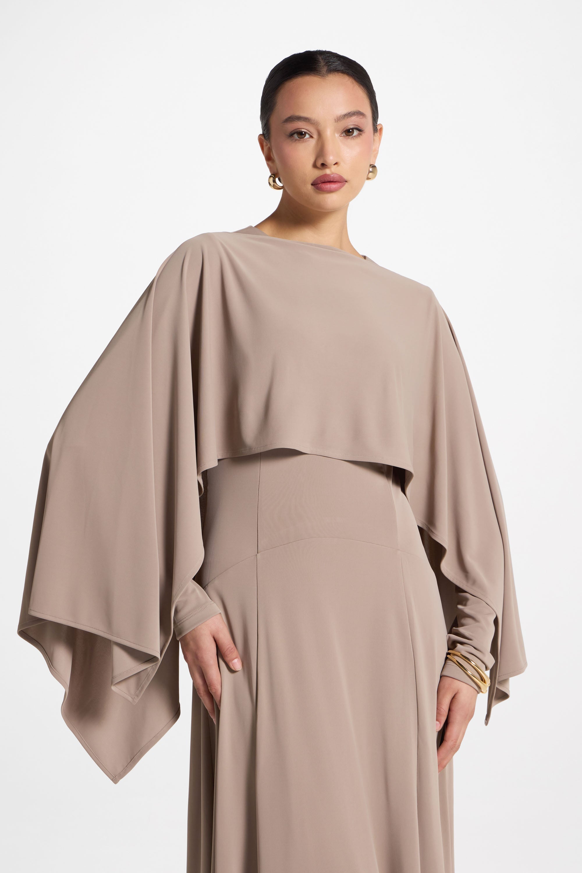 Lana Cape Maxi Dress - Moonrock Abayas Veiled 