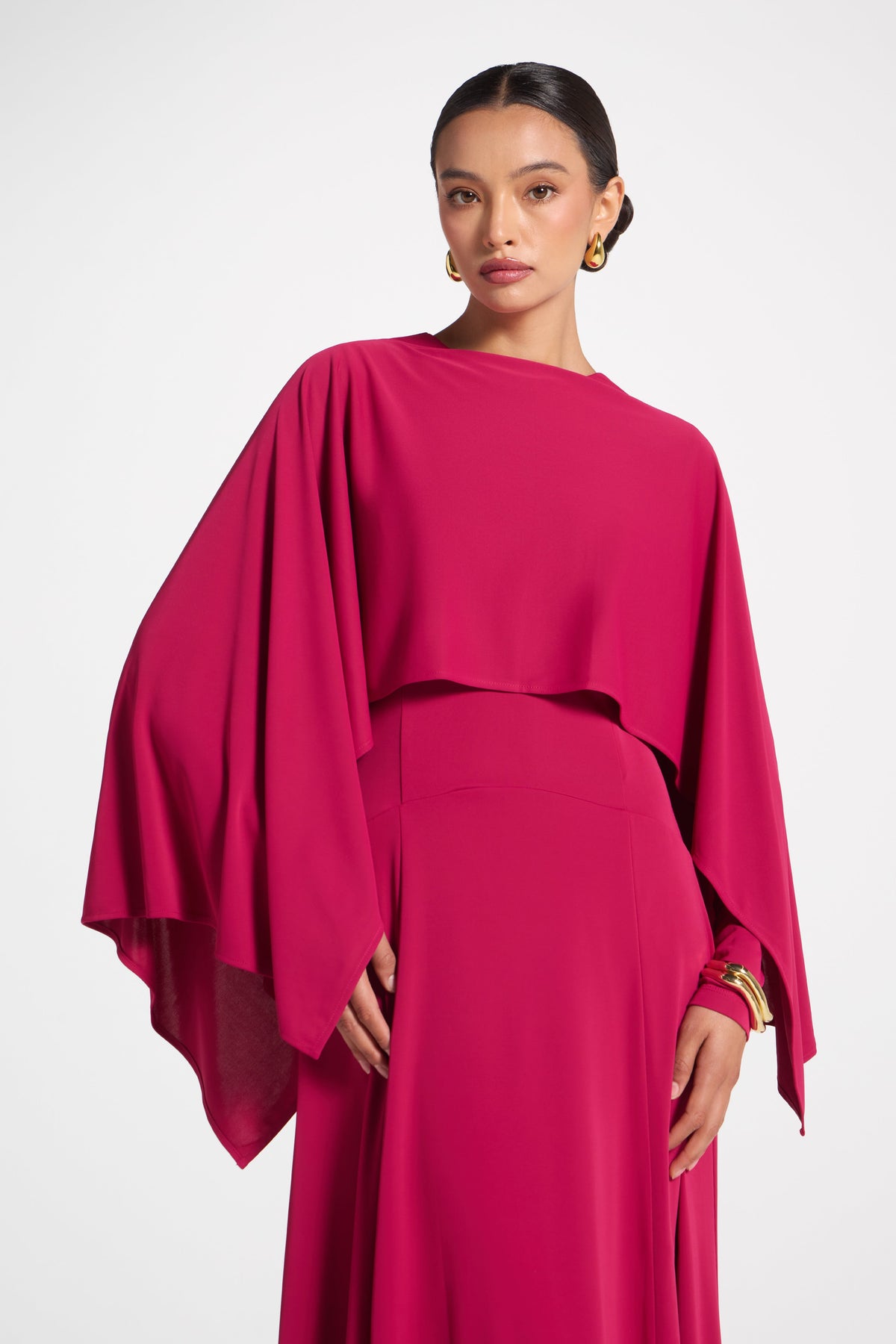 Lana Cape Maxi Dress - Sangria Abayas Veiled 