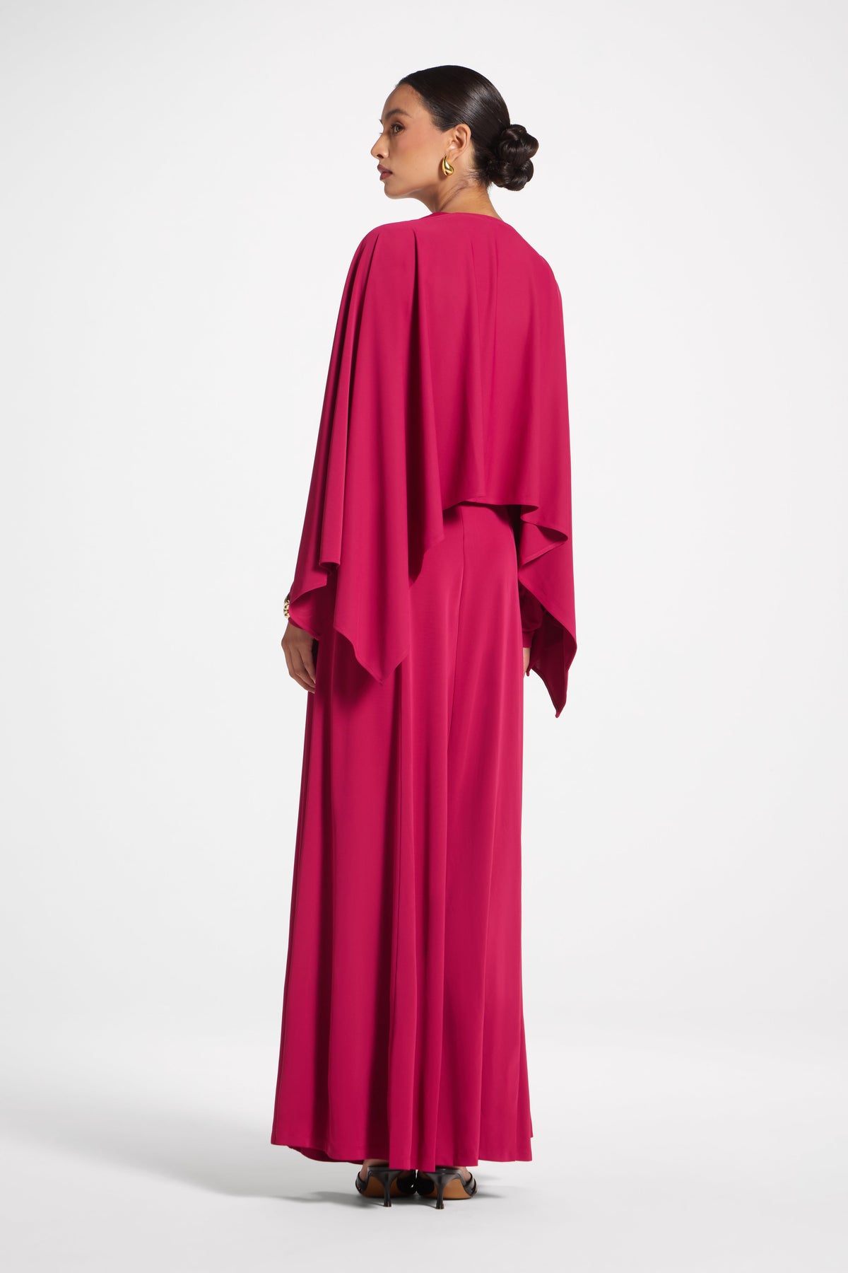 Lana Cape Maxi Dress - Sangria Abayas Veiled 