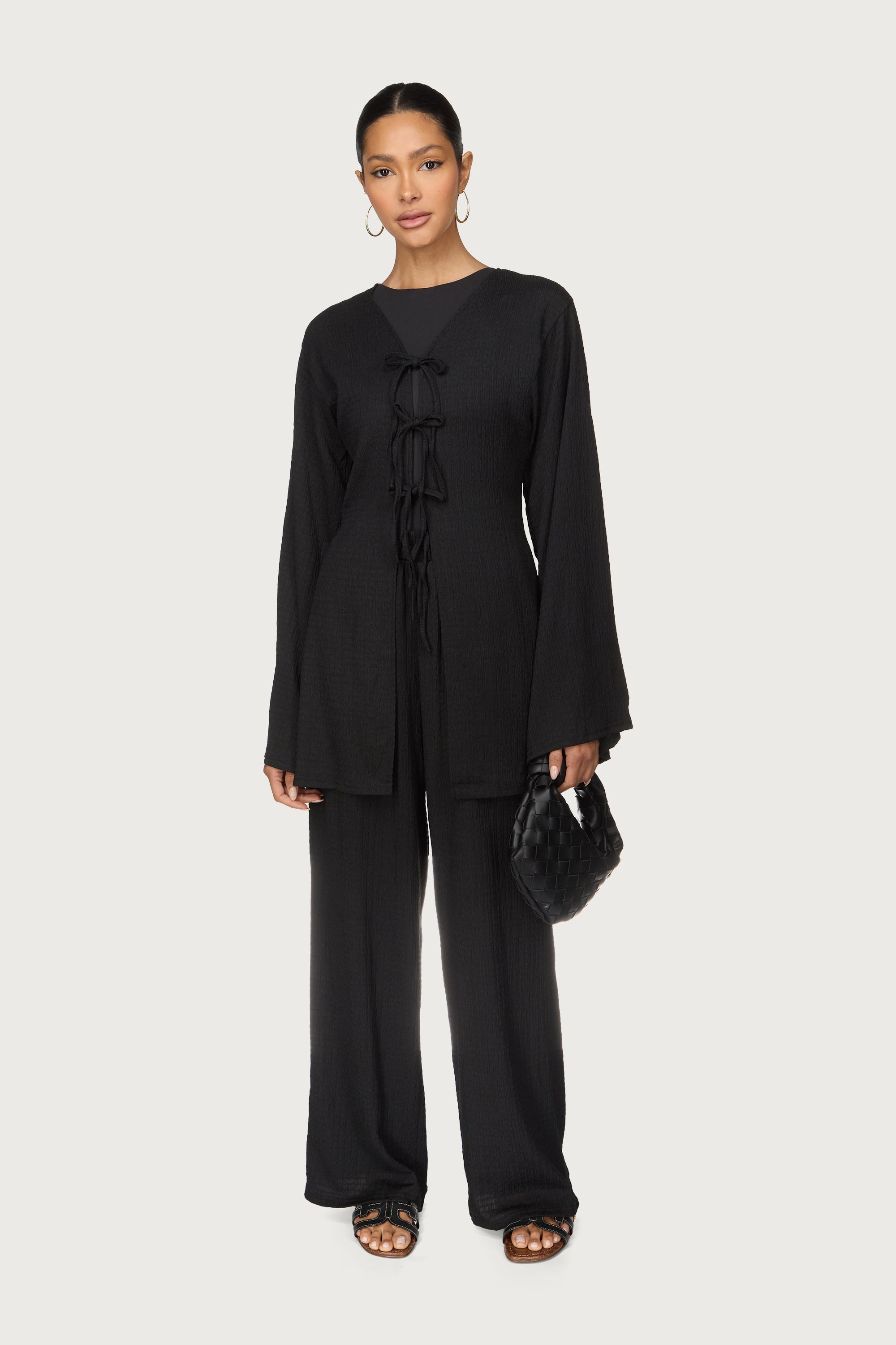 Layla Matching Top & Pants Set - Black