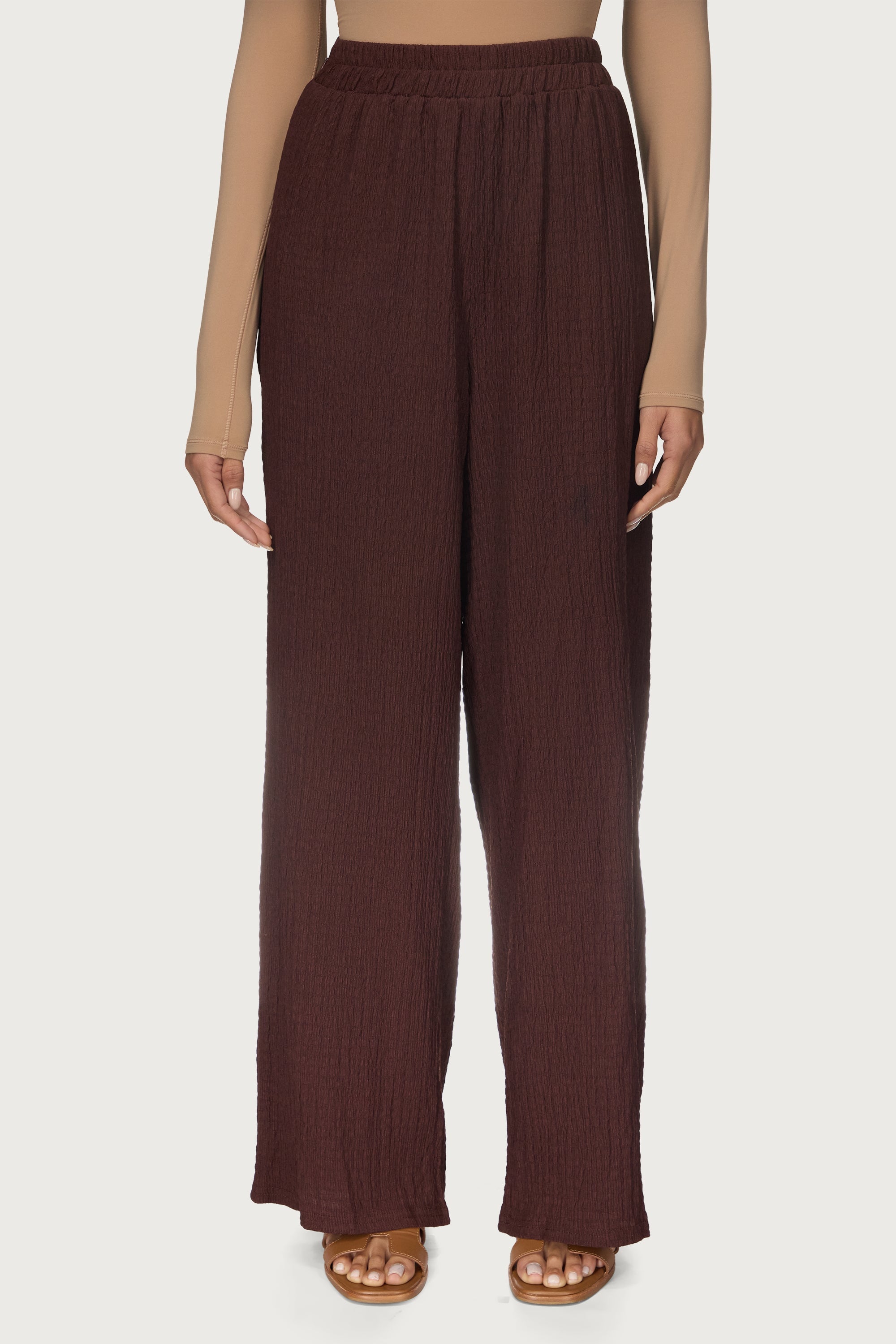 Layla Matching Top & Pants Set - Chocolate Abayas Veiled 