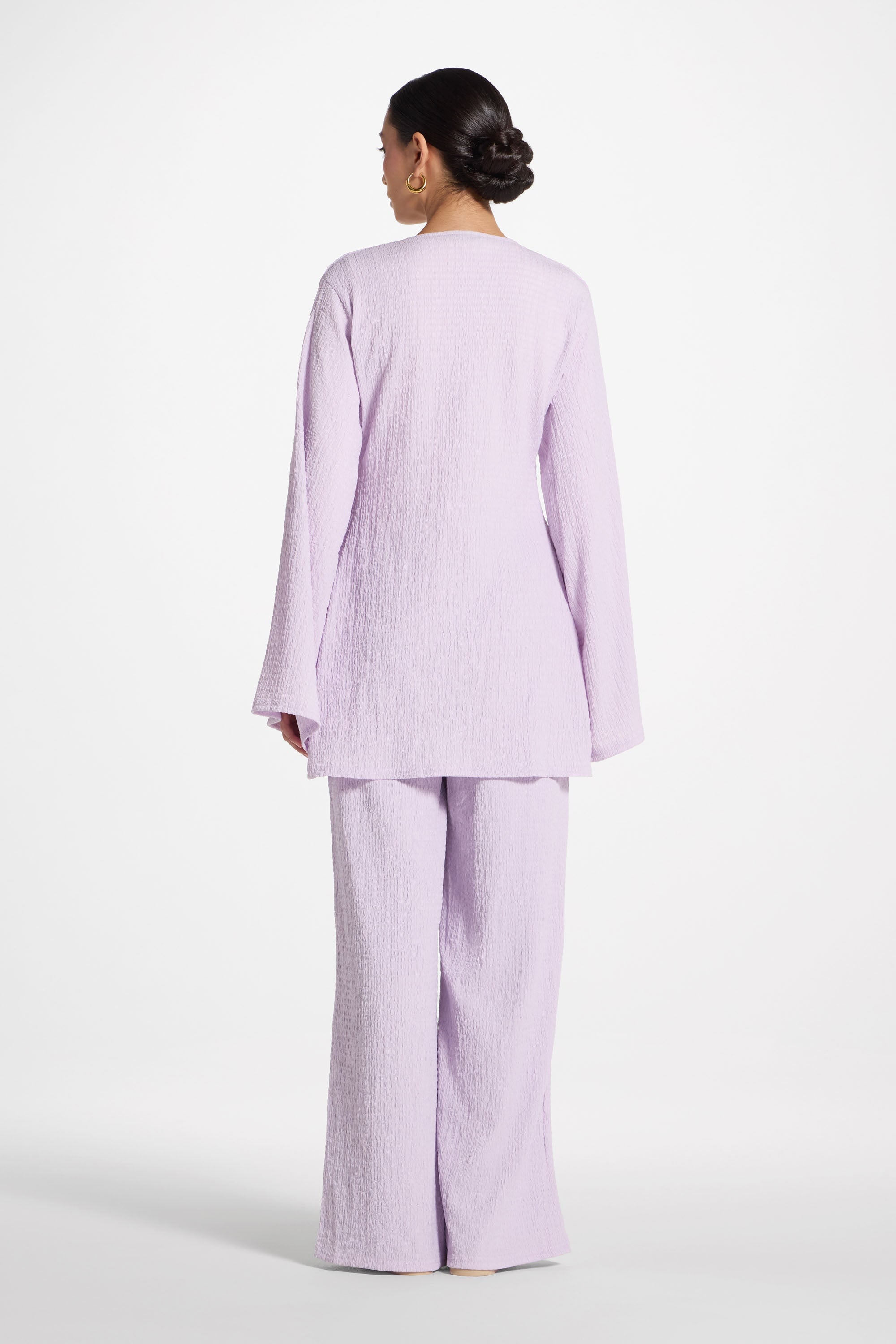 Layla Matching Top & Pants Set - Lilac Abayas Veiled 