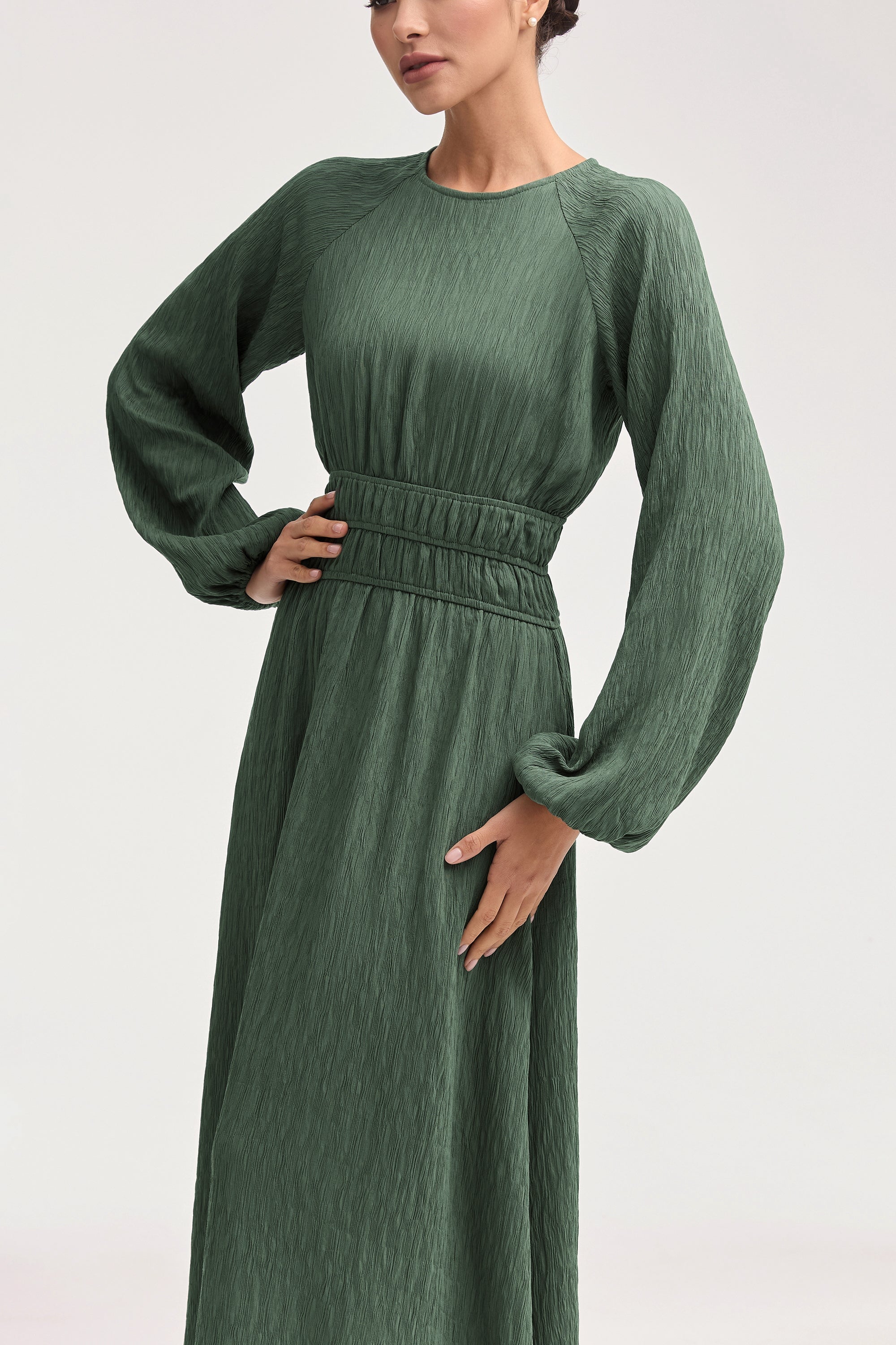 Lilliana Banded Waist Maxi Dress - Sage Clothing Veiled 