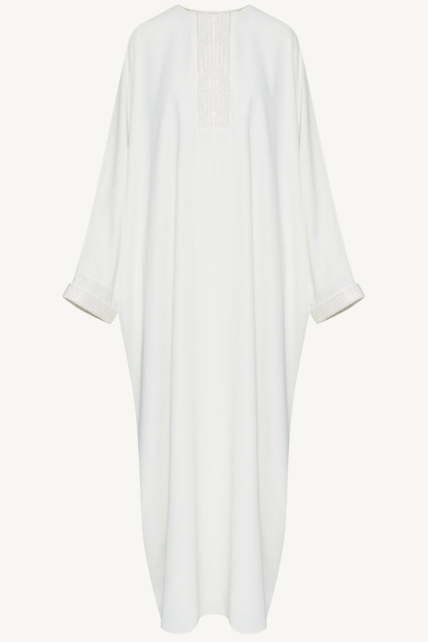 Lina Embellished Abaya - White Abayas Veiled 