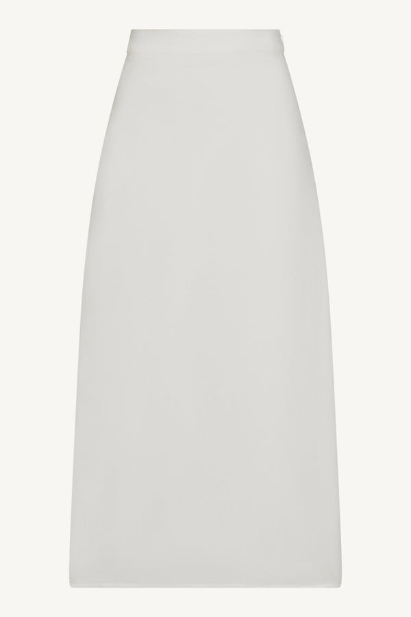 Linen A-Line Maxi Skirt - White Abayas Veiled 