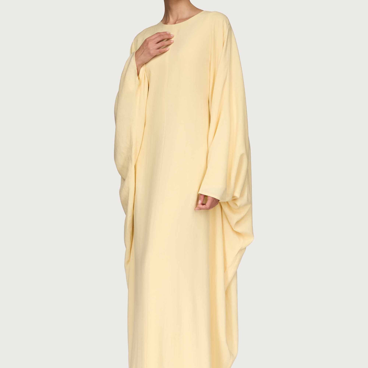 Linen Blend Butterfly Inner Tie Maxi Dress