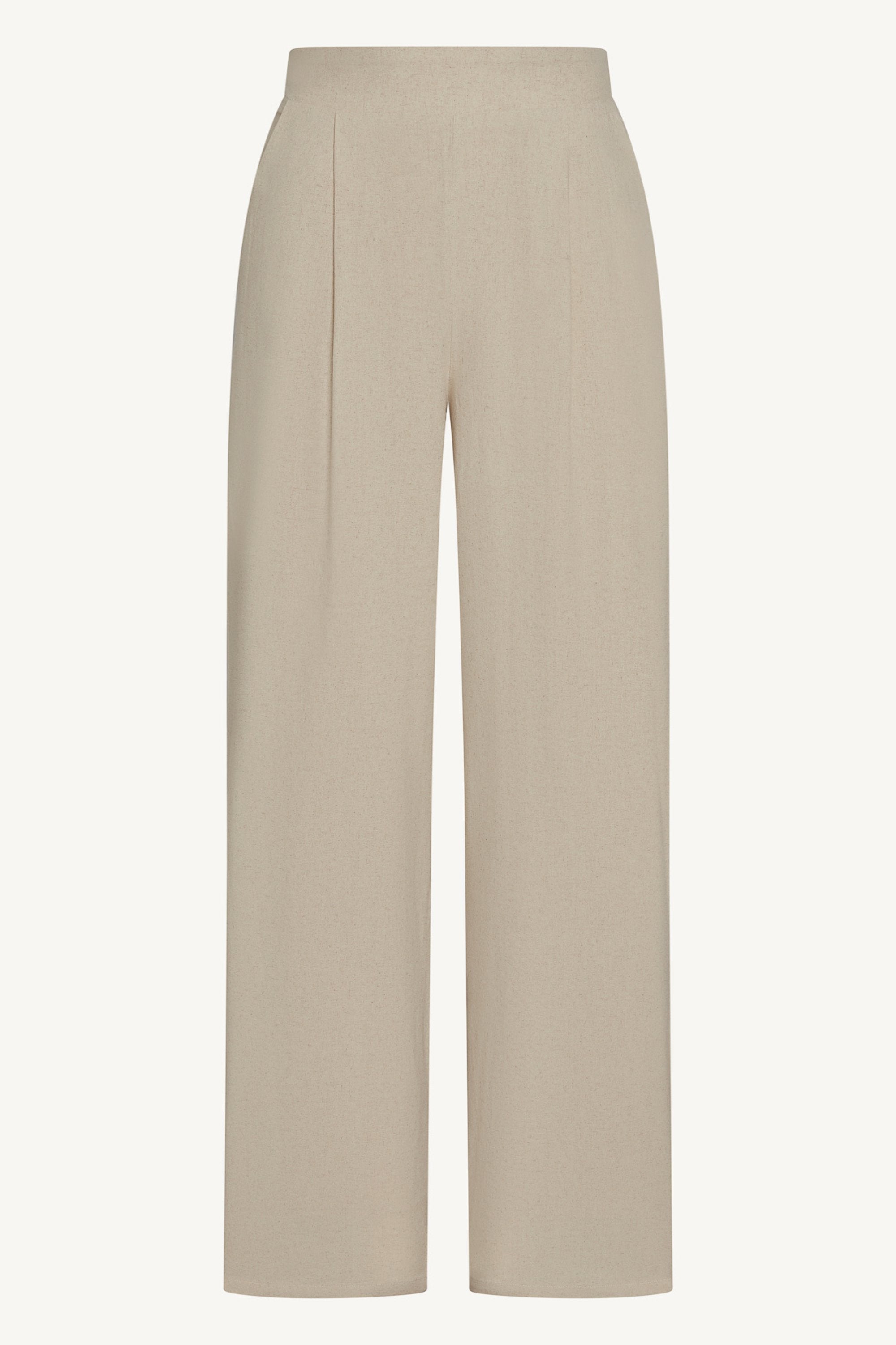 Linen Button Down Top & Pants Set - Off White Abayas Veiled 