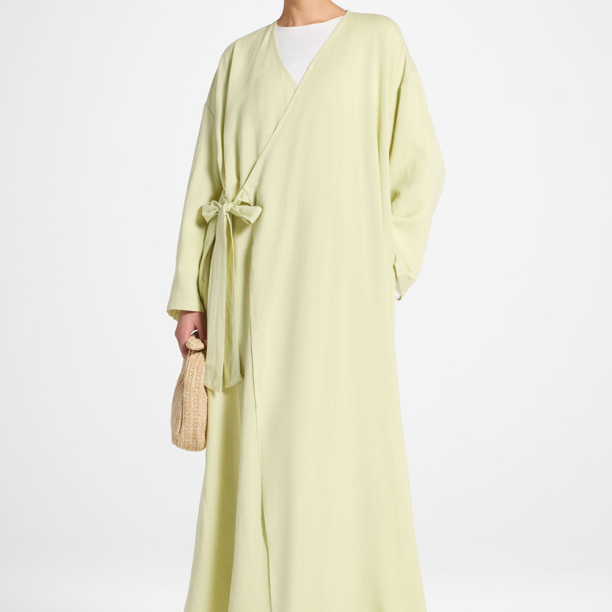Linen Wrap Abaya Dress