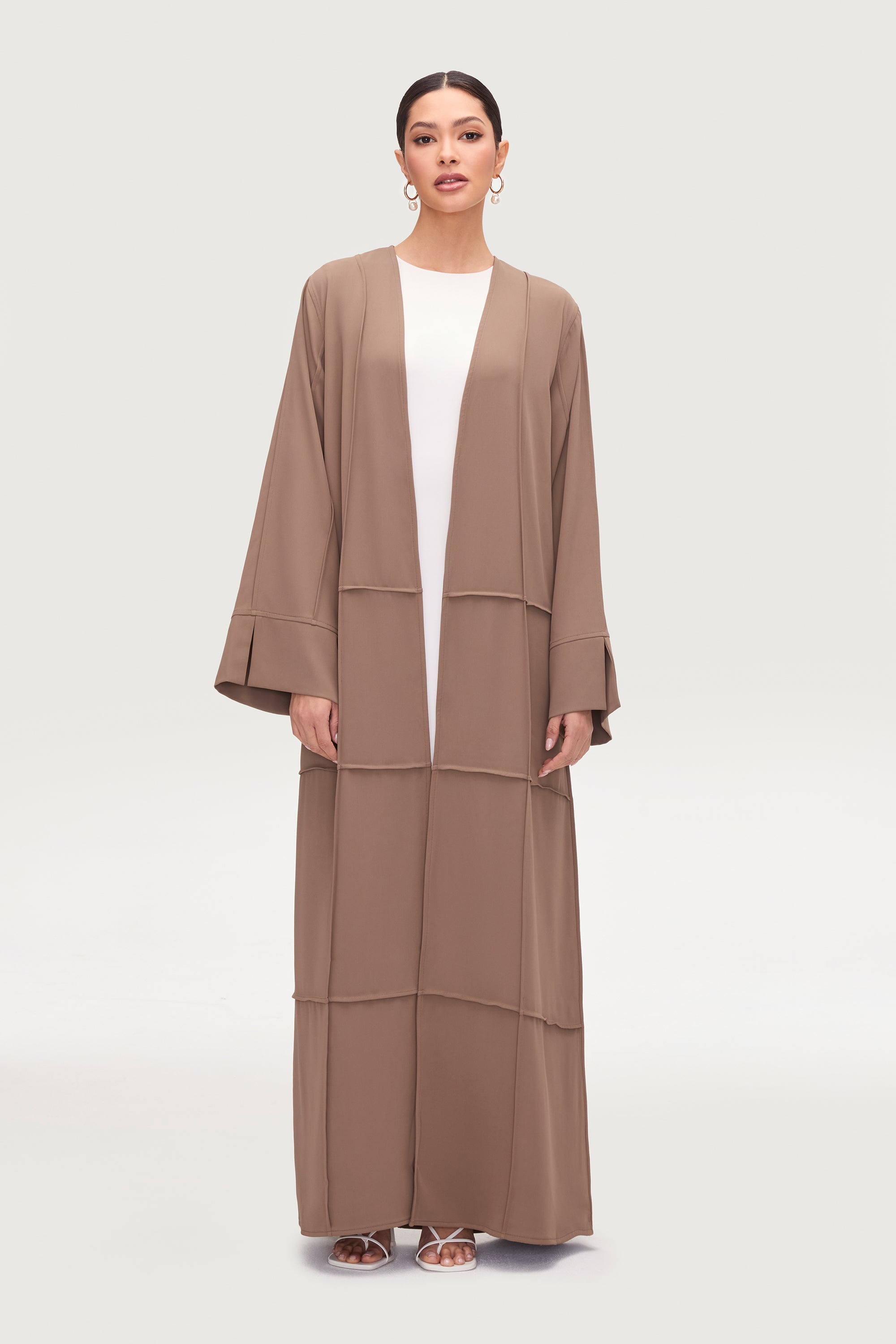 Lylah Everyday Open Abaya - Truffle Abayas Veiled 