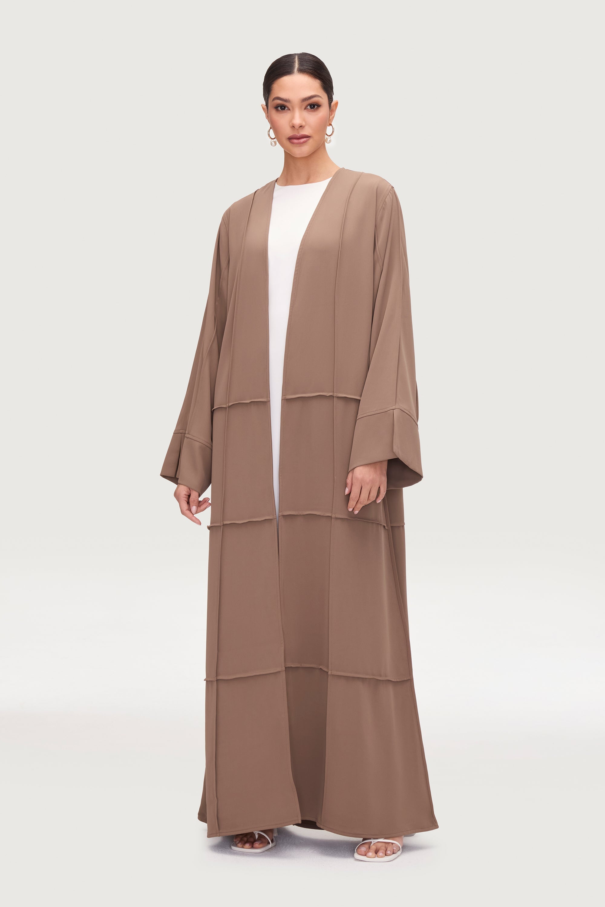 Lylah Everyday Open Abaya - Truffle Abayas Veiled 