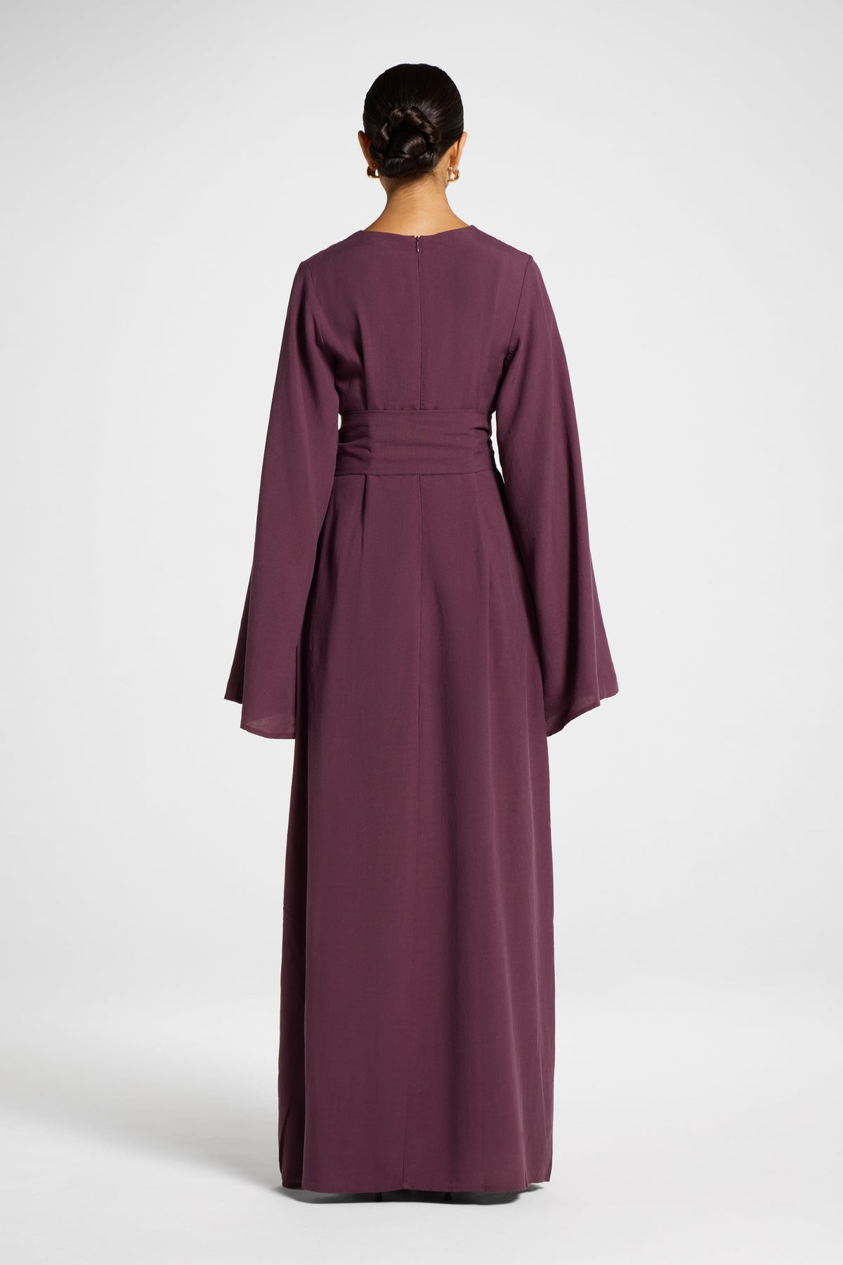 Lyocell Linen Maxi Dress - Black Plum Dress Veiled 