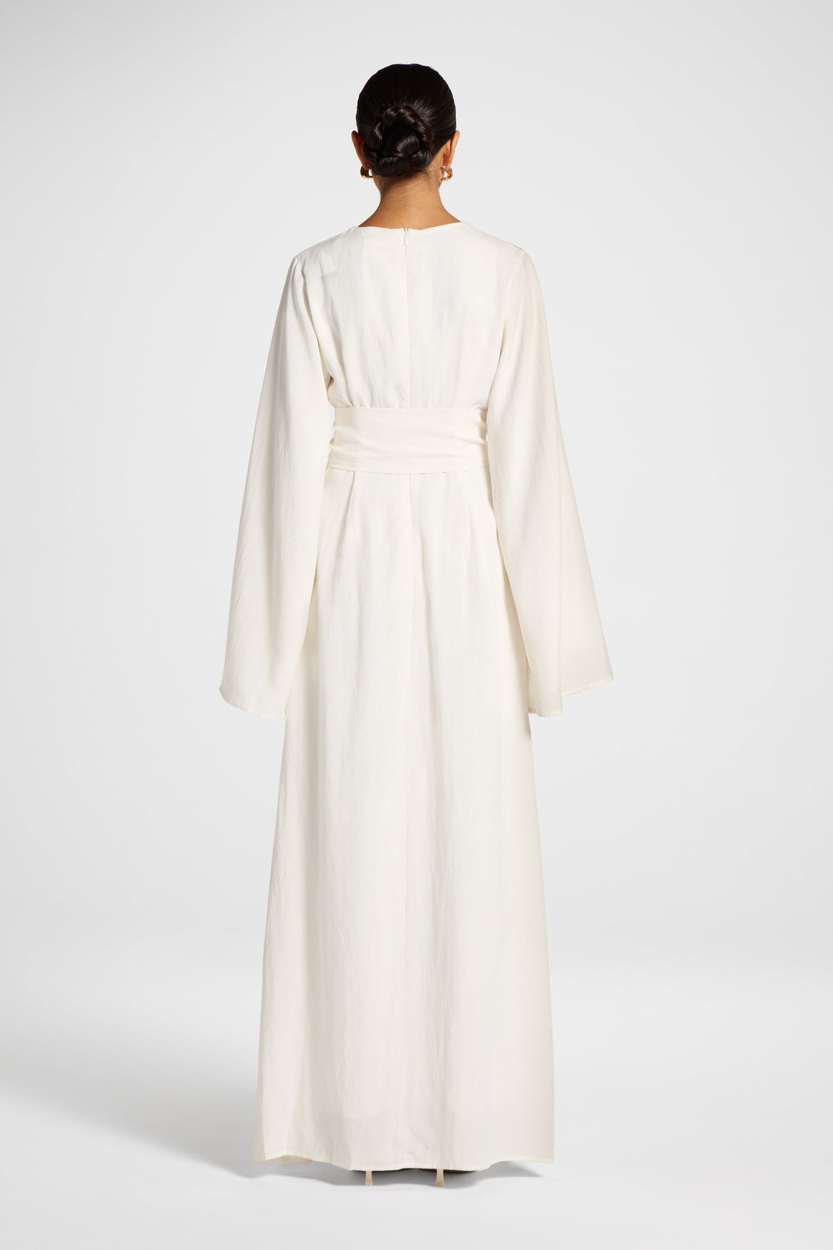 Lyocell Linen Maxi Dress - Heathered White Dress Veiled 