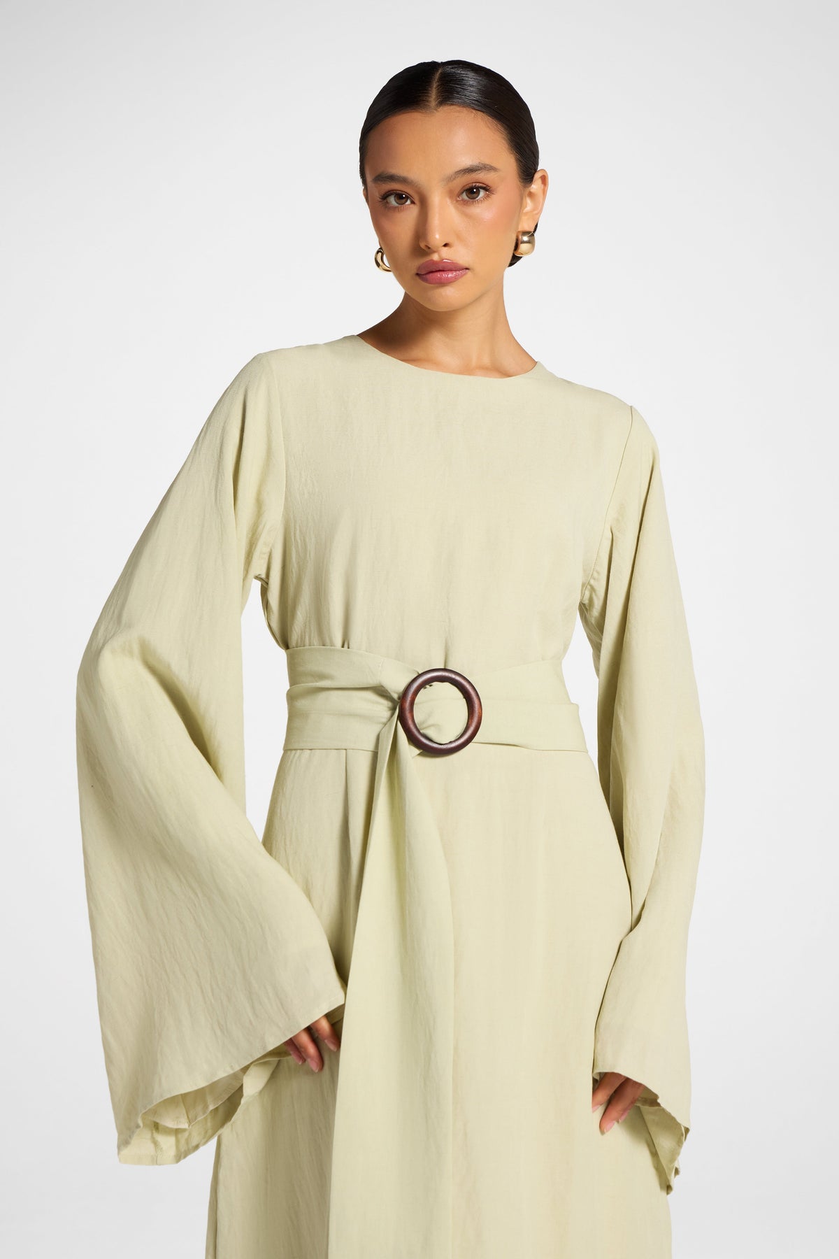 Lyocell Linen Maxi Dress - Sage Dress Veiled 