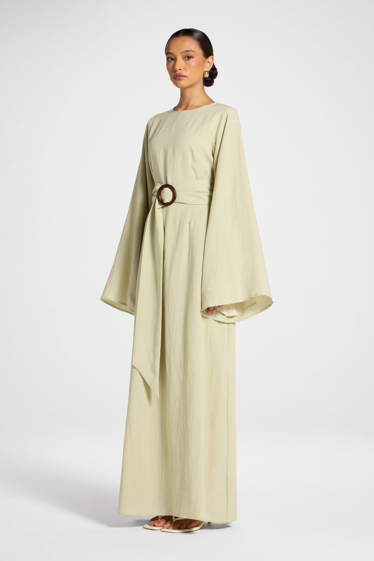 Lyocell Linen Maxi Dress - Sage Dress Veiled 