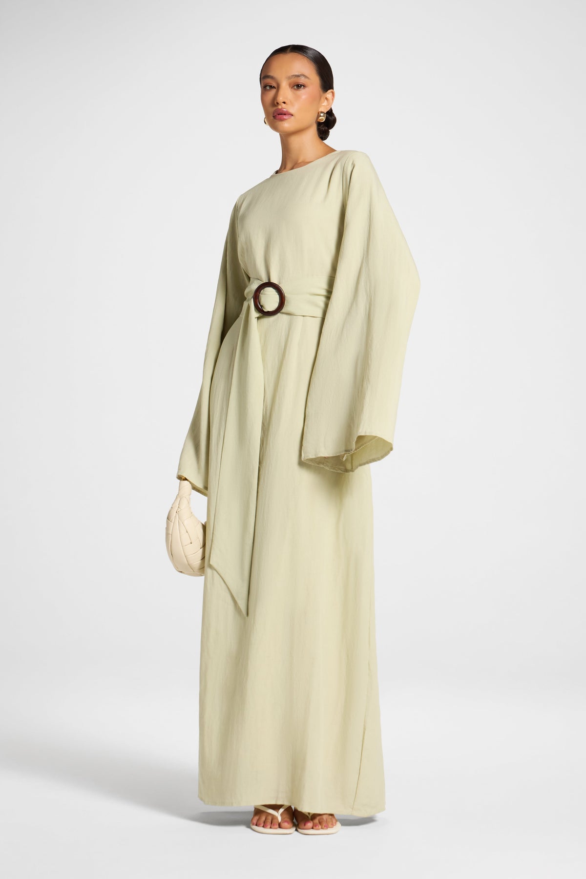 Lyocell Linen Maxi Dress - Sage Dress Veiled 