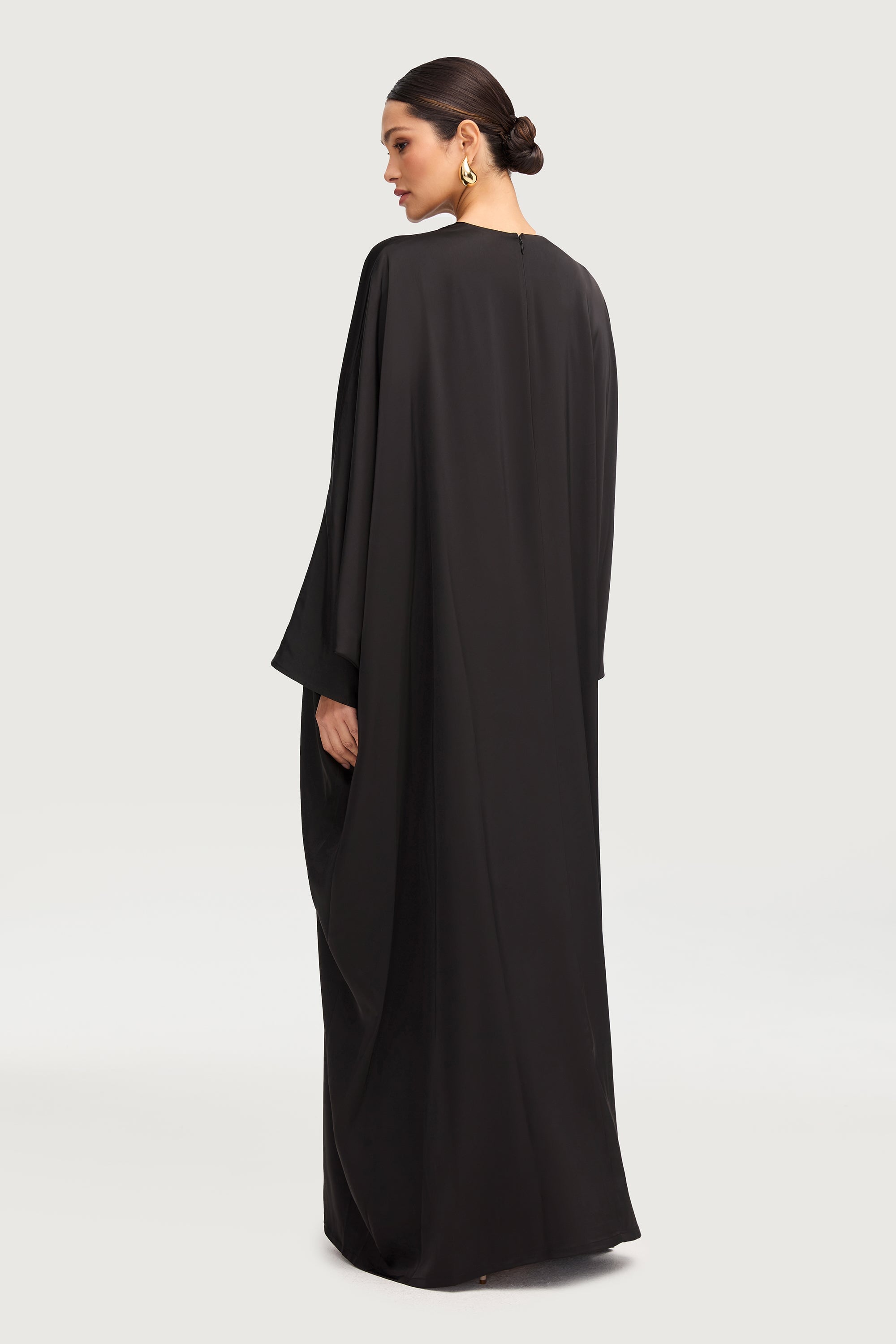 Maha Tie Front Kaftan - Black Abayas Veiled 