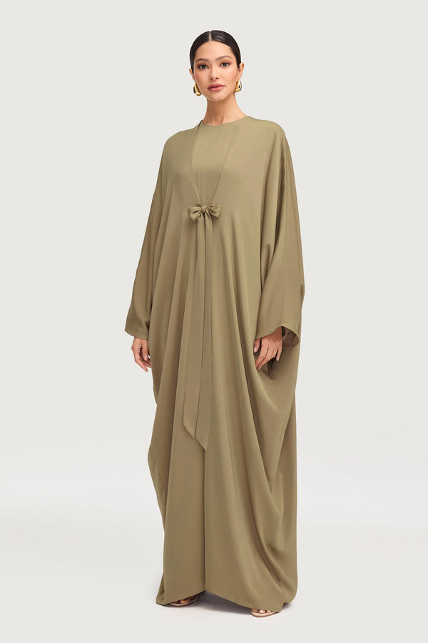 Maha Tie Front Kaftan - Desert Palm Abayas Veiled 