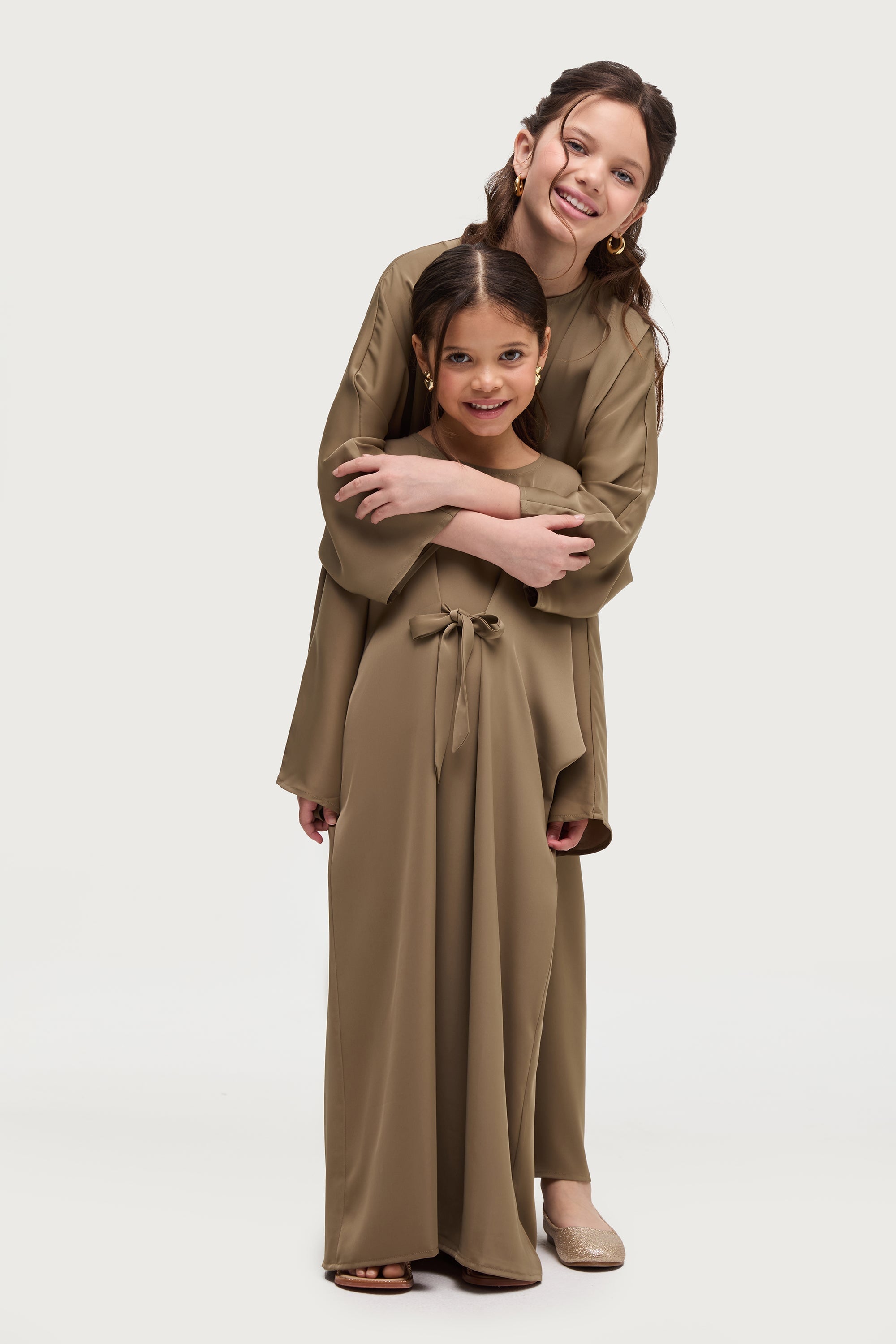 Maha Tie Front Kaftan - Desert Palm (Girls) Abayas Veiled 