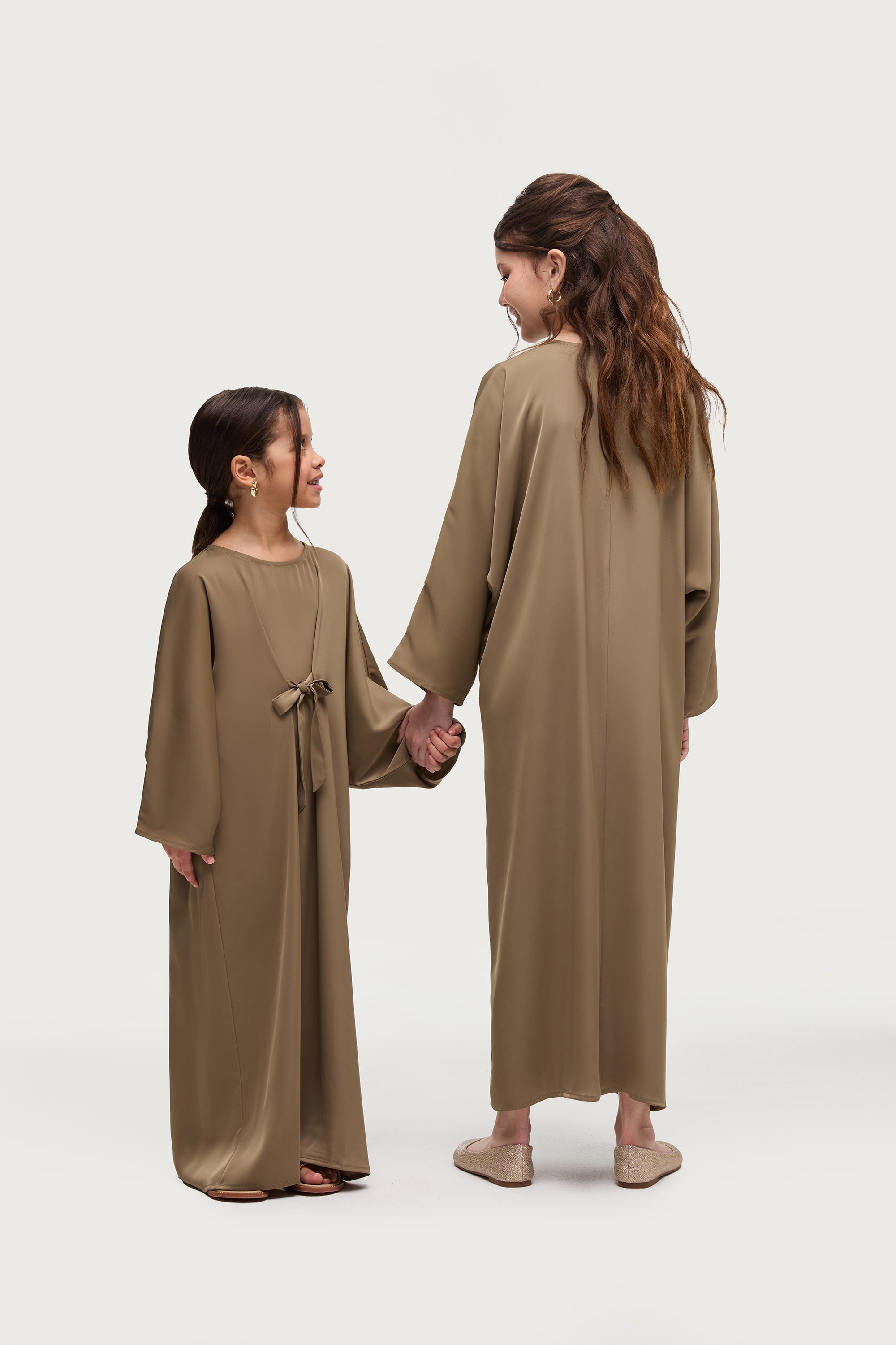 Maha Tie Front Kaftan - Desert Palm (Girls) Abayas Veiled 