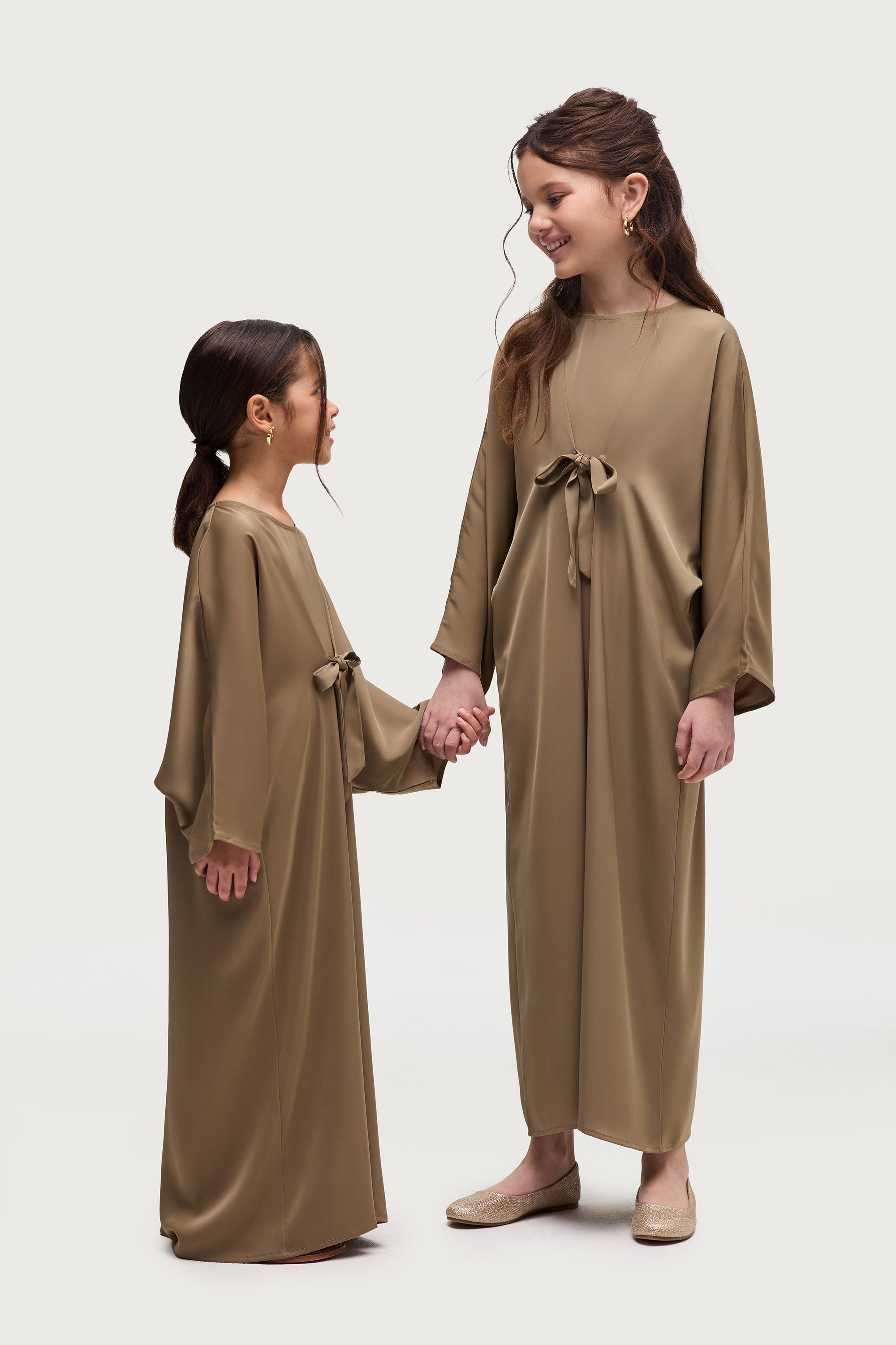 Maha Tie Front Kaftan - Desert Palm (Girls) Abayas Veiled 