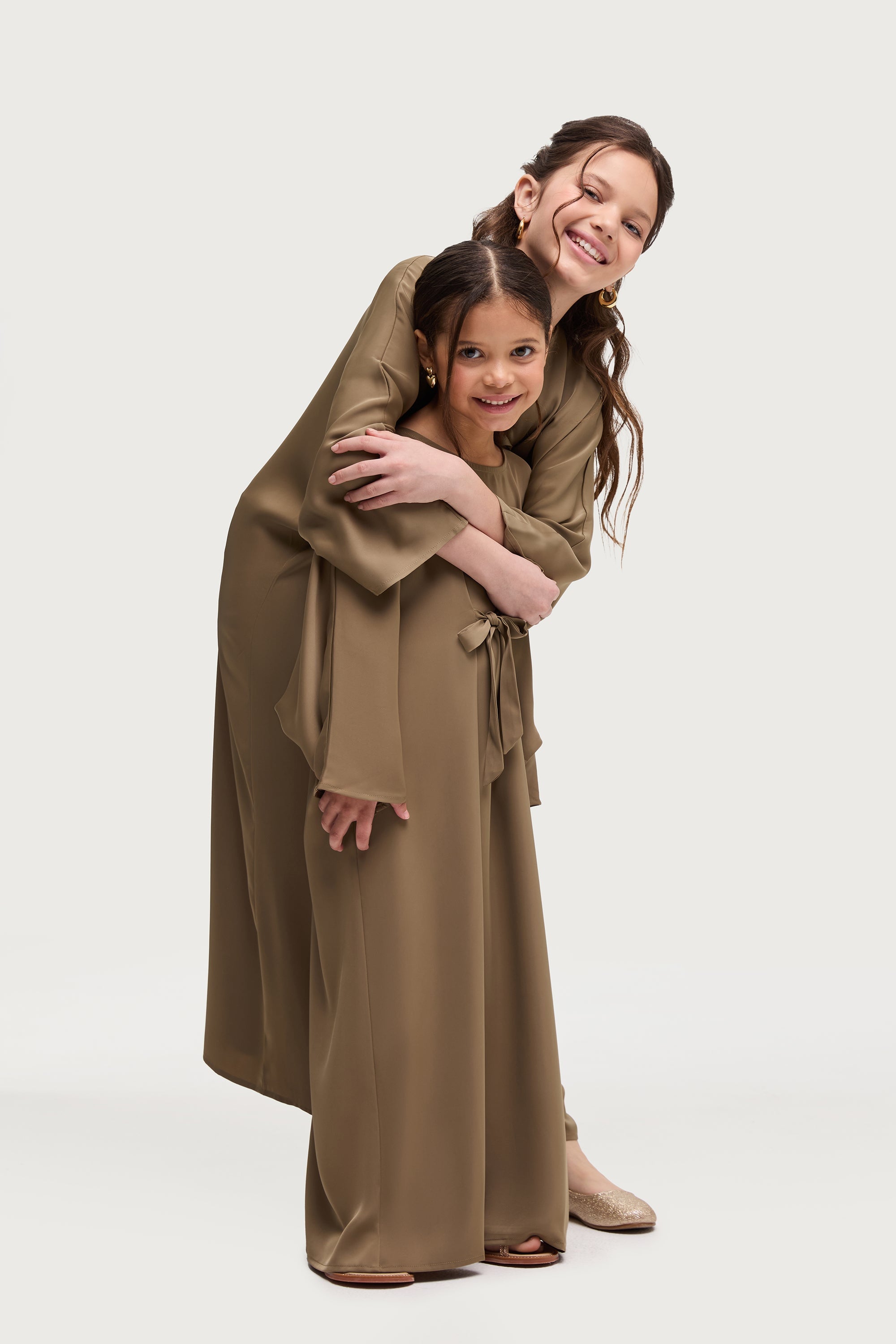 Maha Tie Front Kaftan - Desert Palm (Girls) Abayas Veiled 