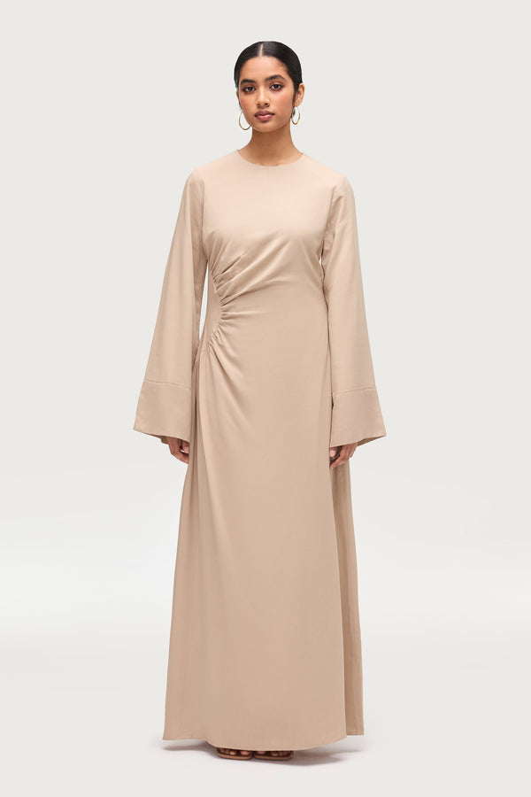 Mais Asymmetric Maxi Dress - Sand Dresses Veiled 