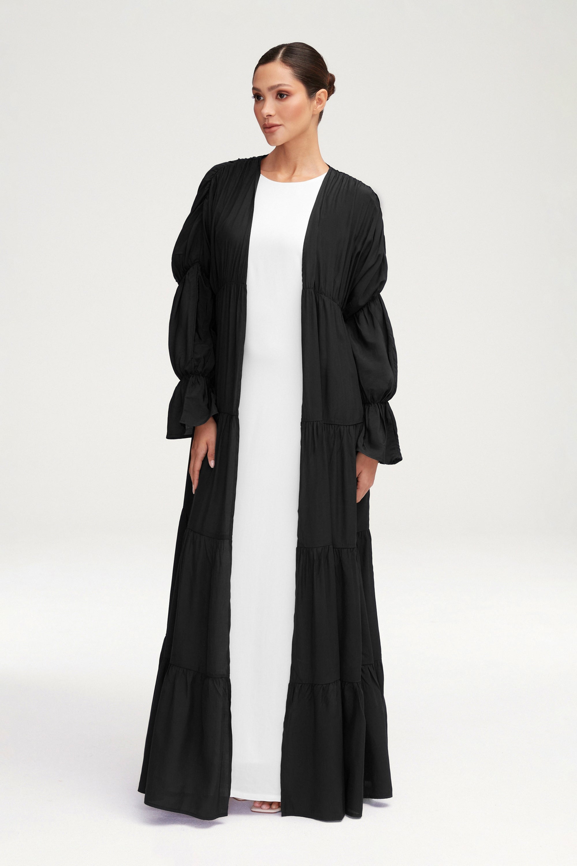 Malika Open Abaya - Black Clothing Veiled 