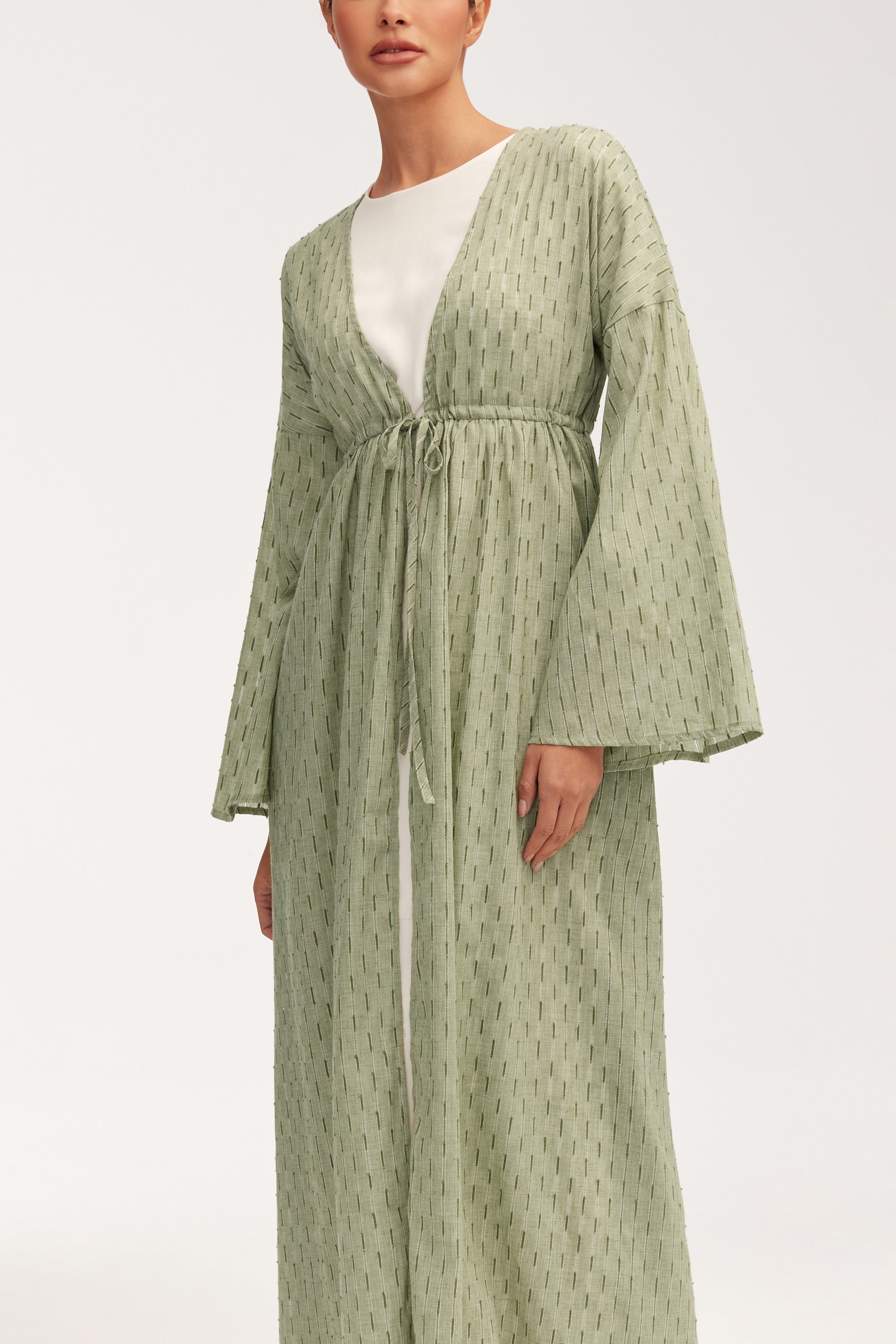 Mara Cotton Tie Front Abaya Clothing Veiled 
