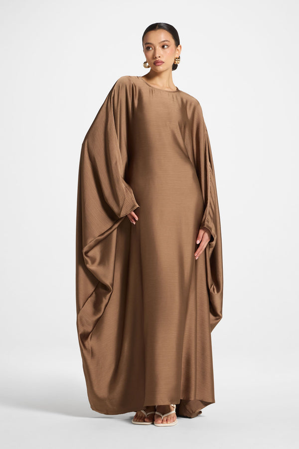 Maria Butterfly Abaya - Truffle XS/S / 56" Maria Butterfly Abaya - Truffle XS/S / 56"