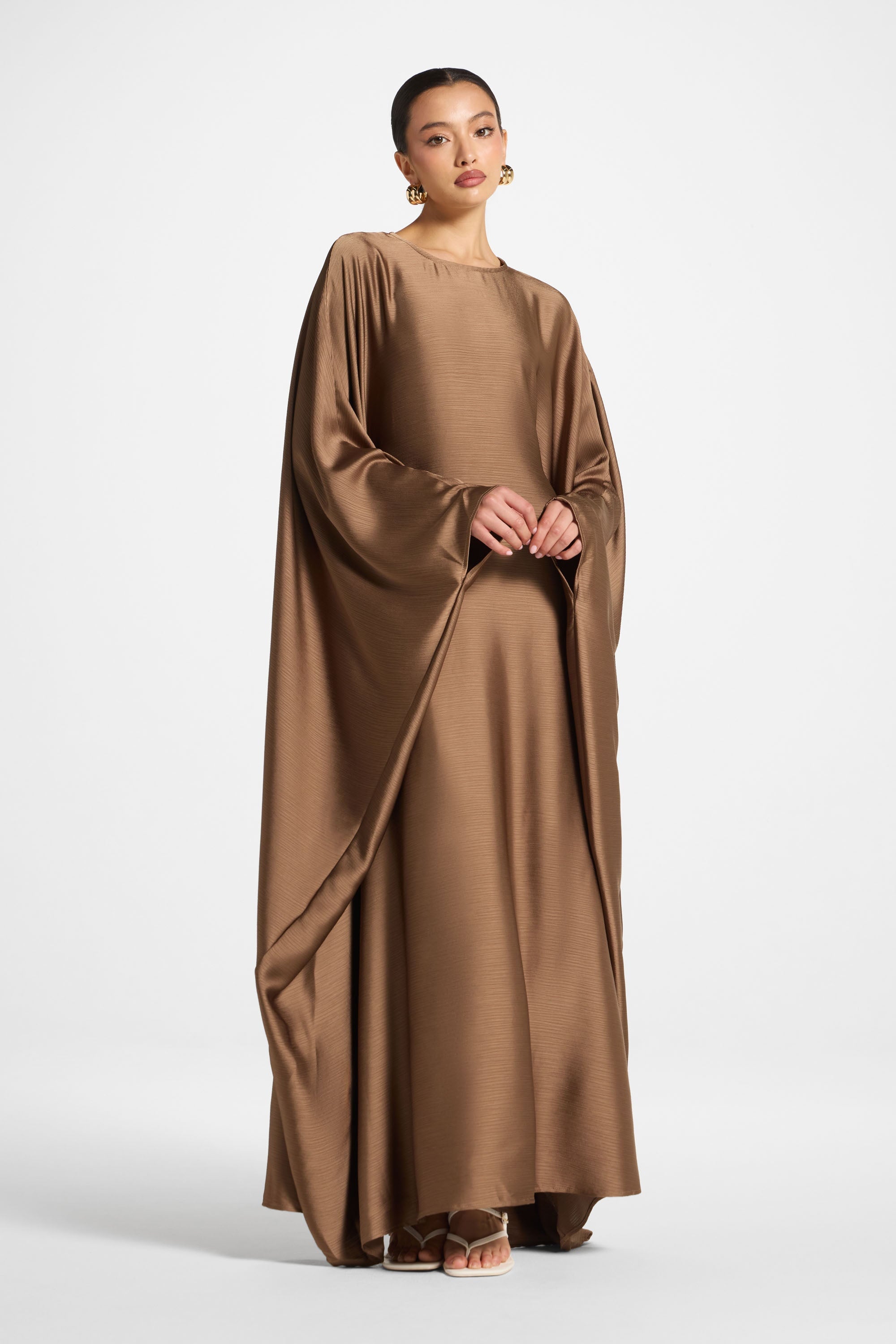 Maria Butterfly Abaya - Truffle Abayas Veiled 