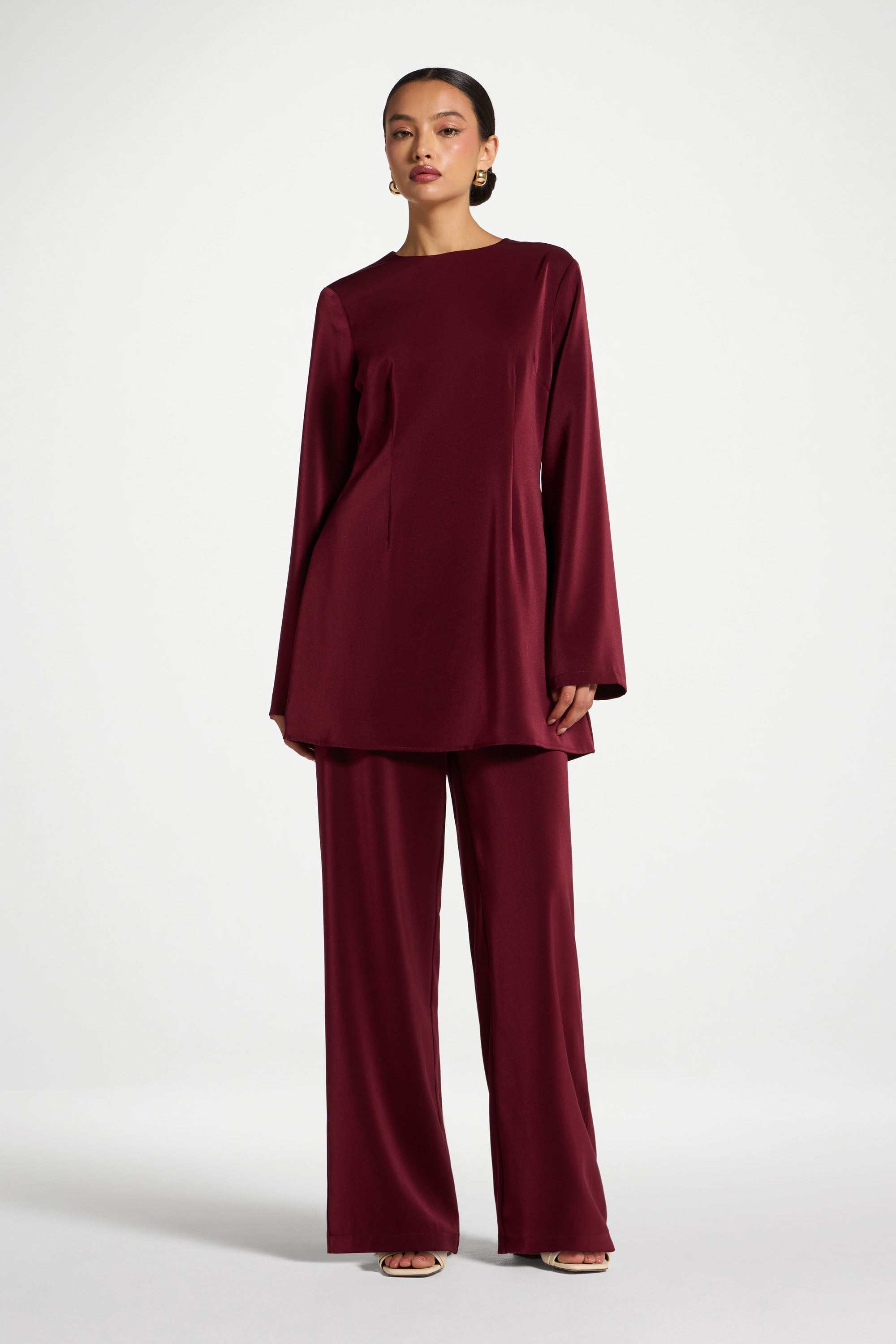 Matching Top & Pants Set- Pomegranate Abayas Veiled 