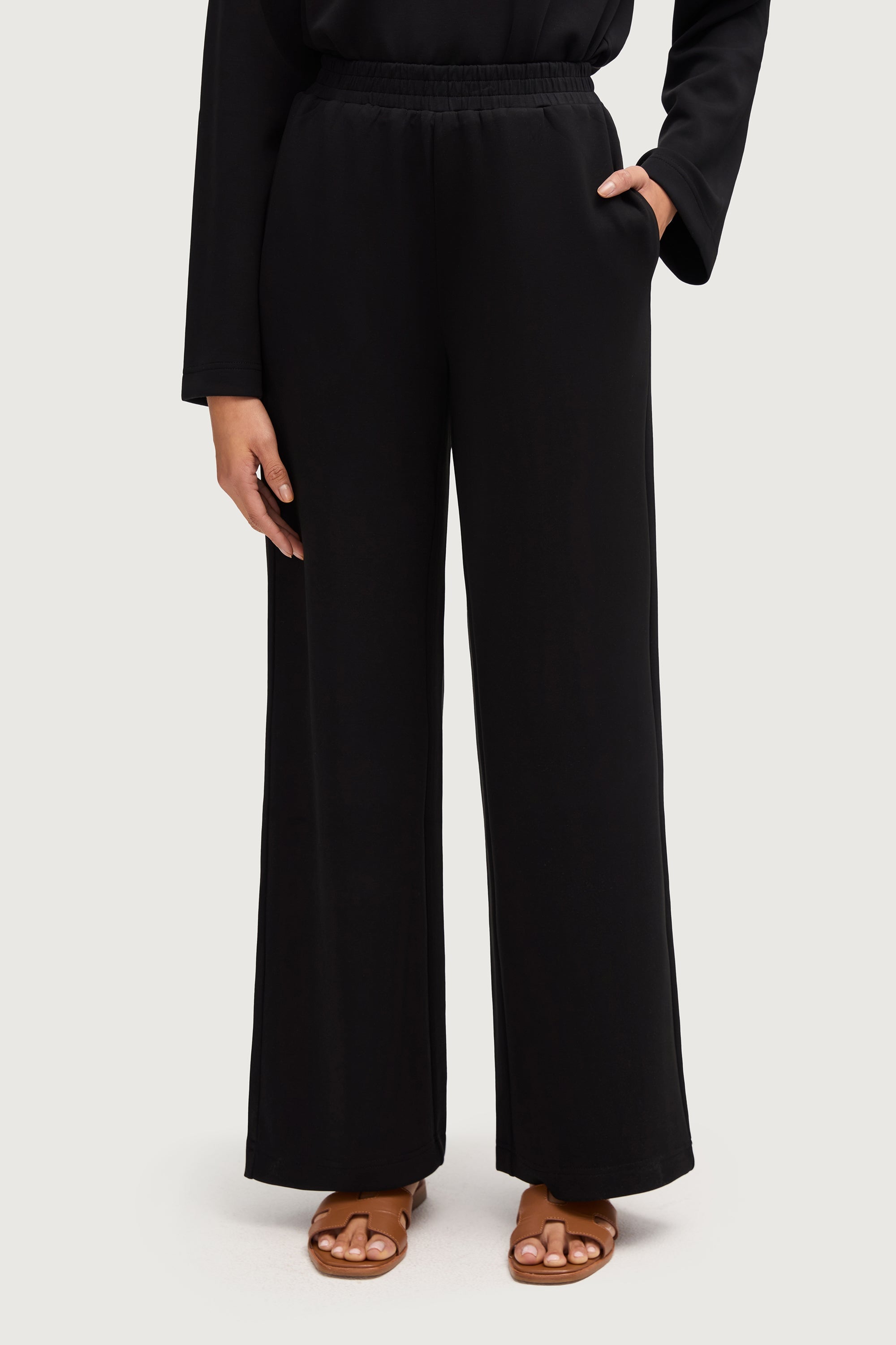 Maya Everyday Wide Leg Pants - Black Bottoms Veiled Collection 