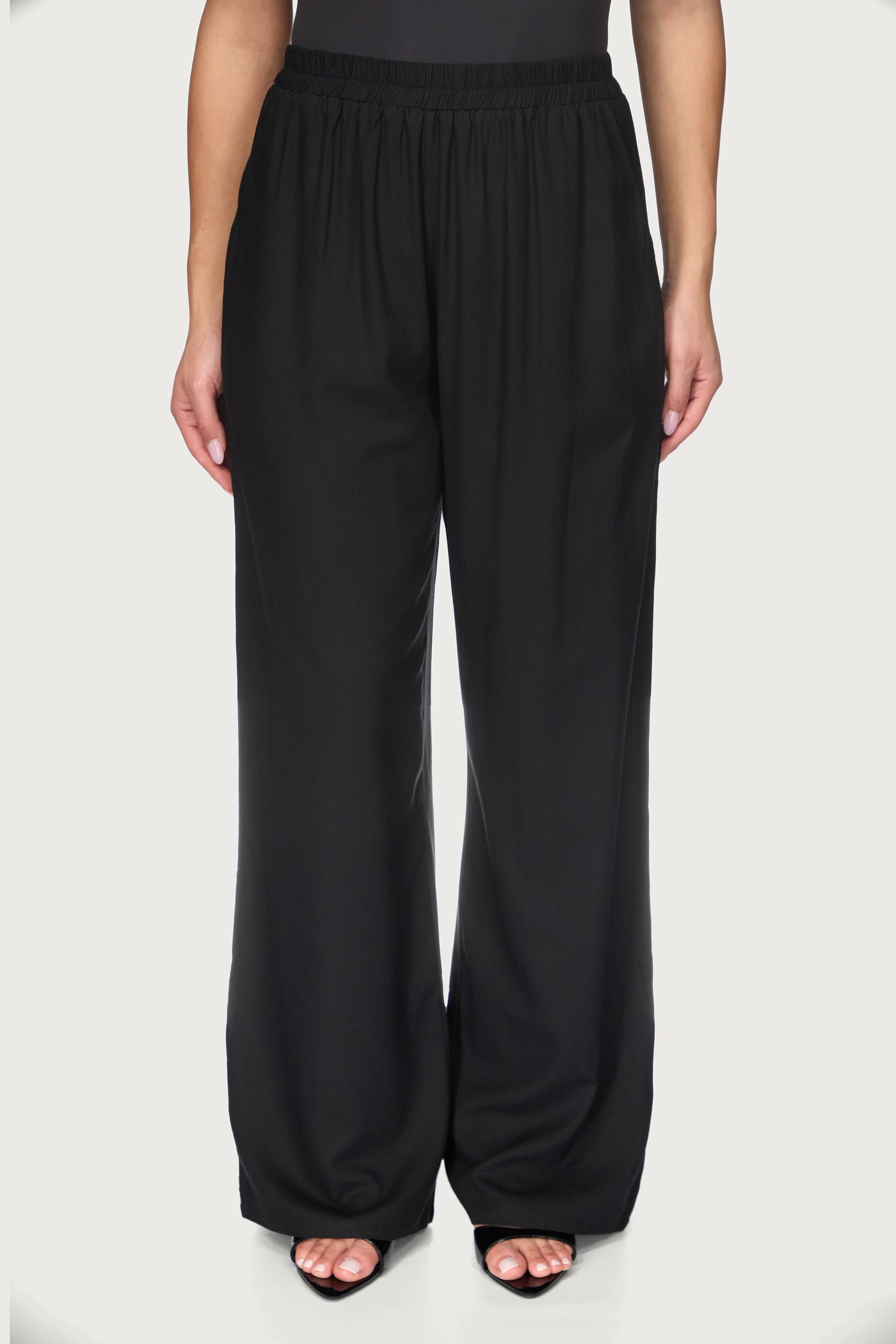 Maya Linen Matching Top & Pants Set - Black Abayas Veiled 