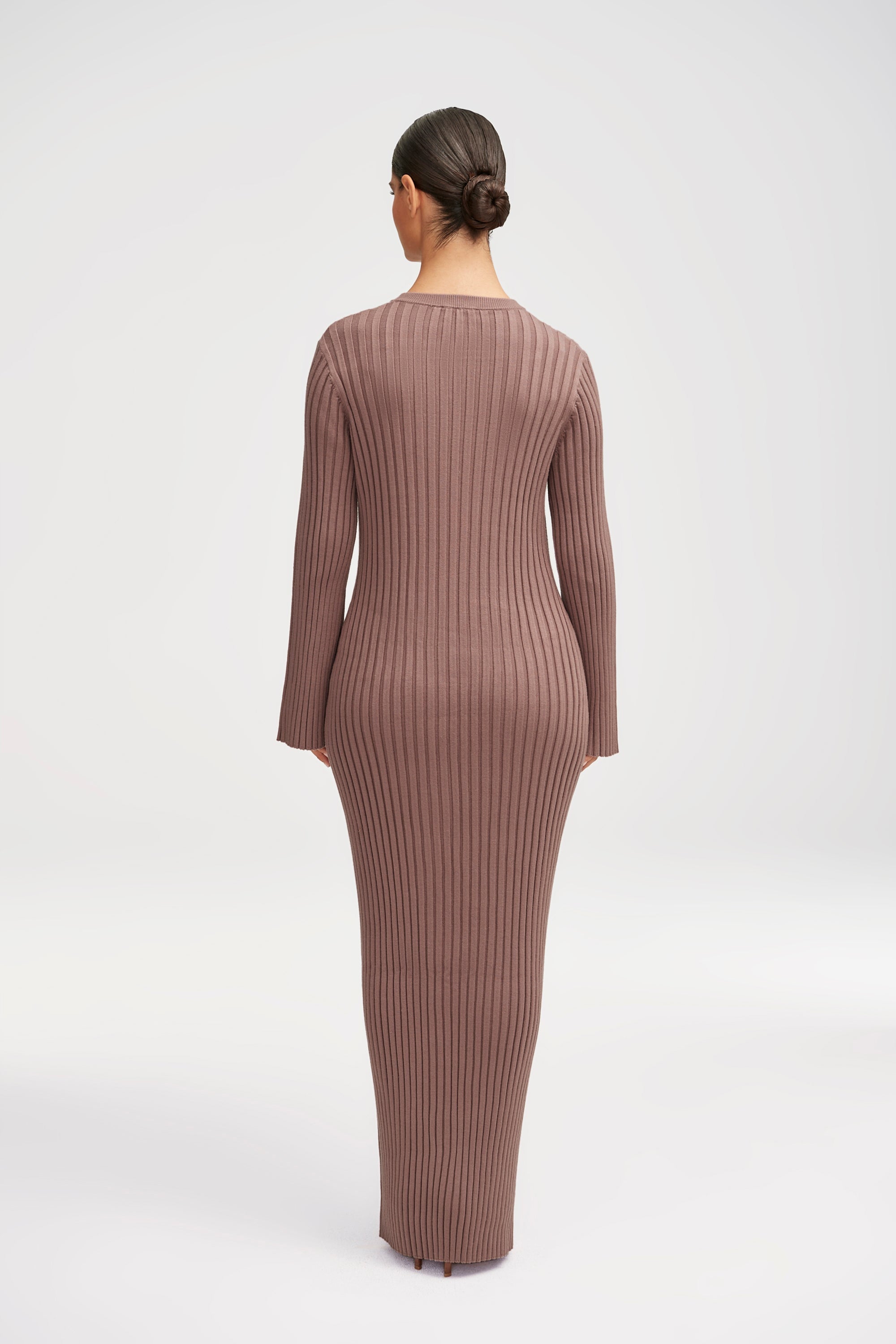 Melanie Ribbed Knit Maxi Dress - Taupe Clothing saigonodysseyhotel 