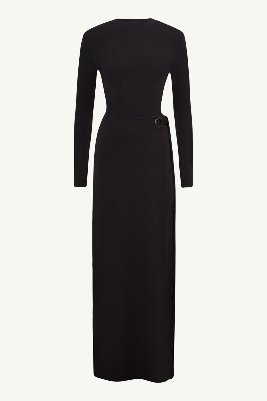 Melissa Jersey Maxi Dress with Wrap Skirt - Black