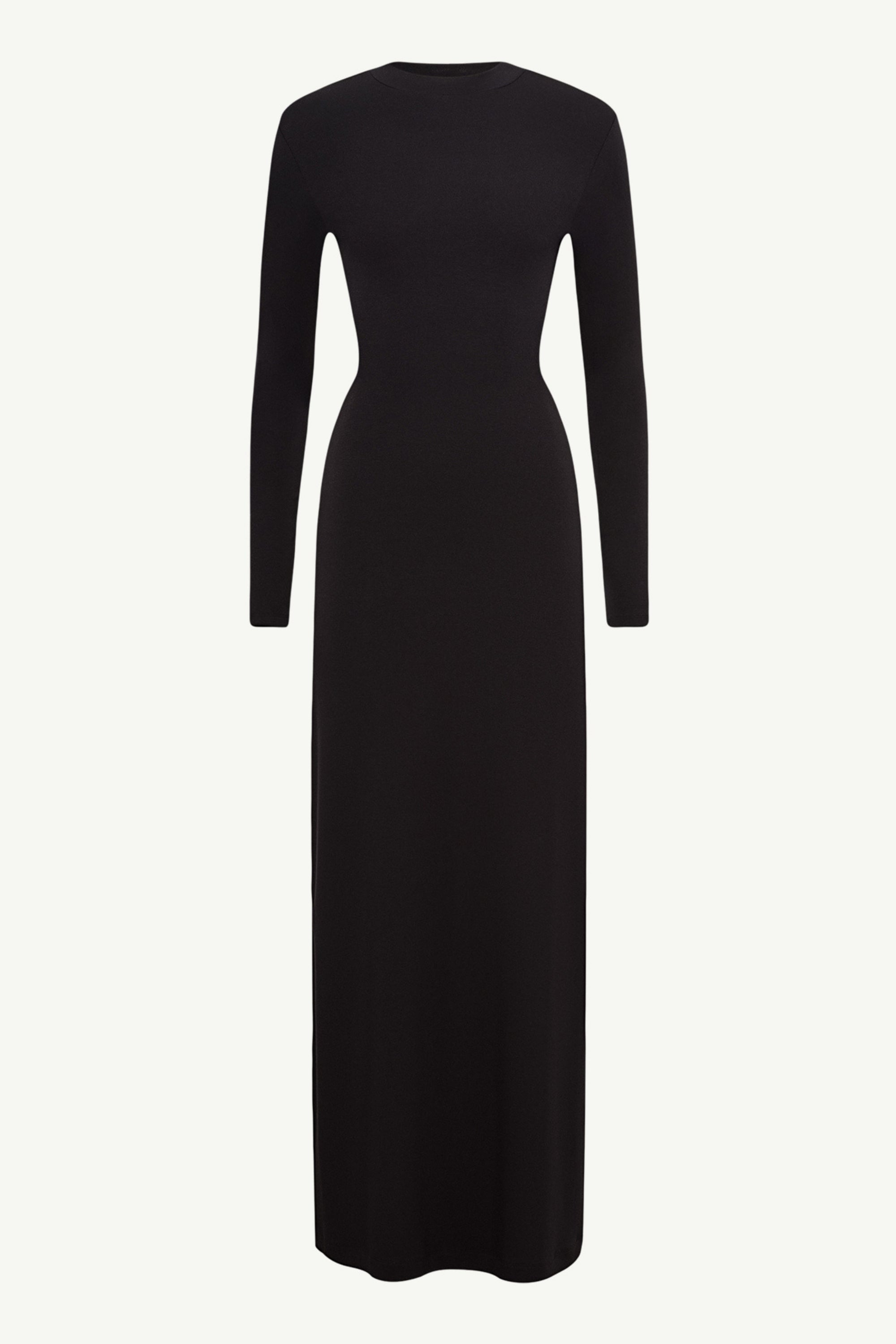 Melissa Jersey Maxi Dress with Wrap Skirt - Black Clothing Veiled 